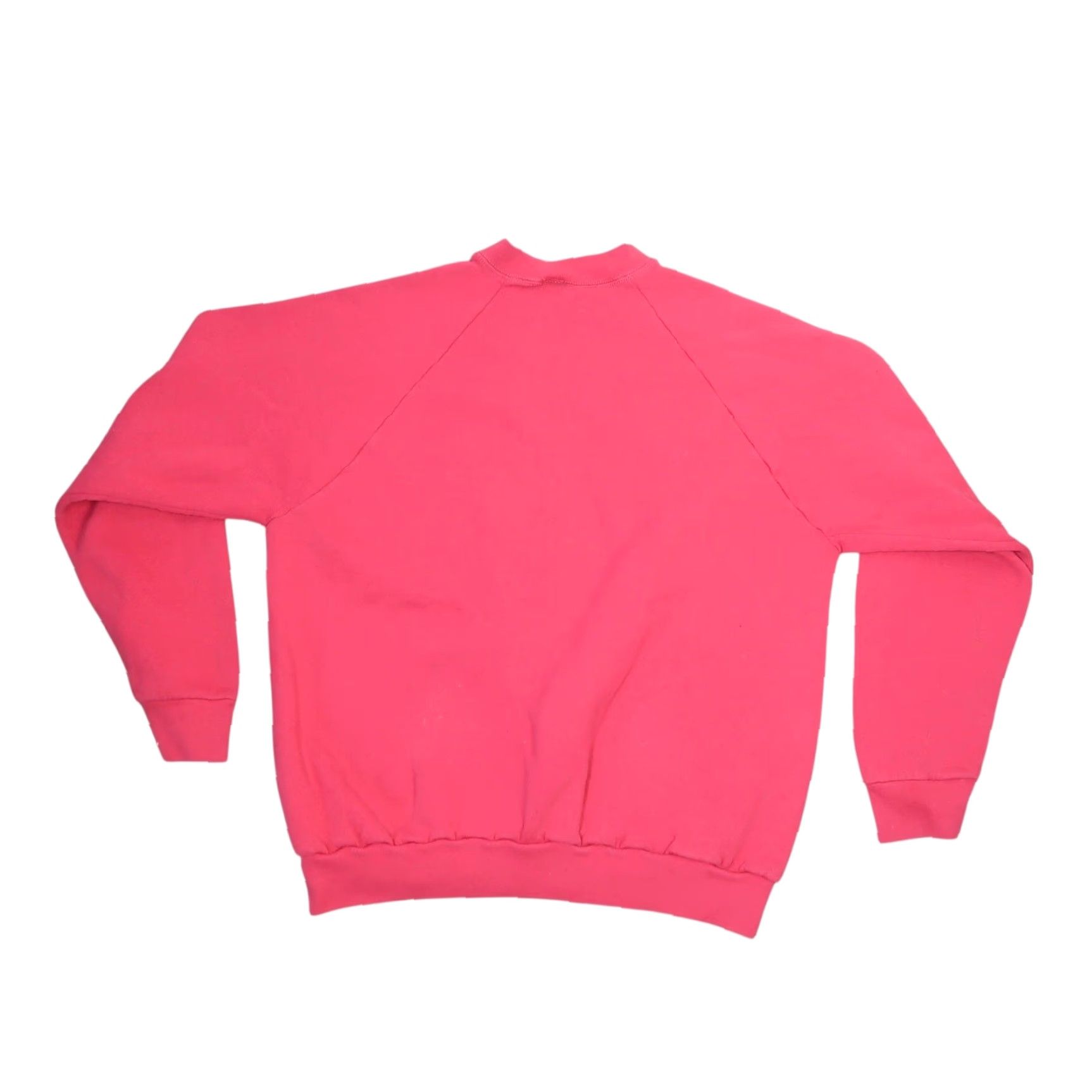 Fruit Of The Loom VINTAGE Fruit of the Loom Raglan Crewneck Sweatshirt Womens L Pink 90s Short Spotlight Baseball Casual/Activewear Size L / US 10 / IT 46 - 2 Thumbnail