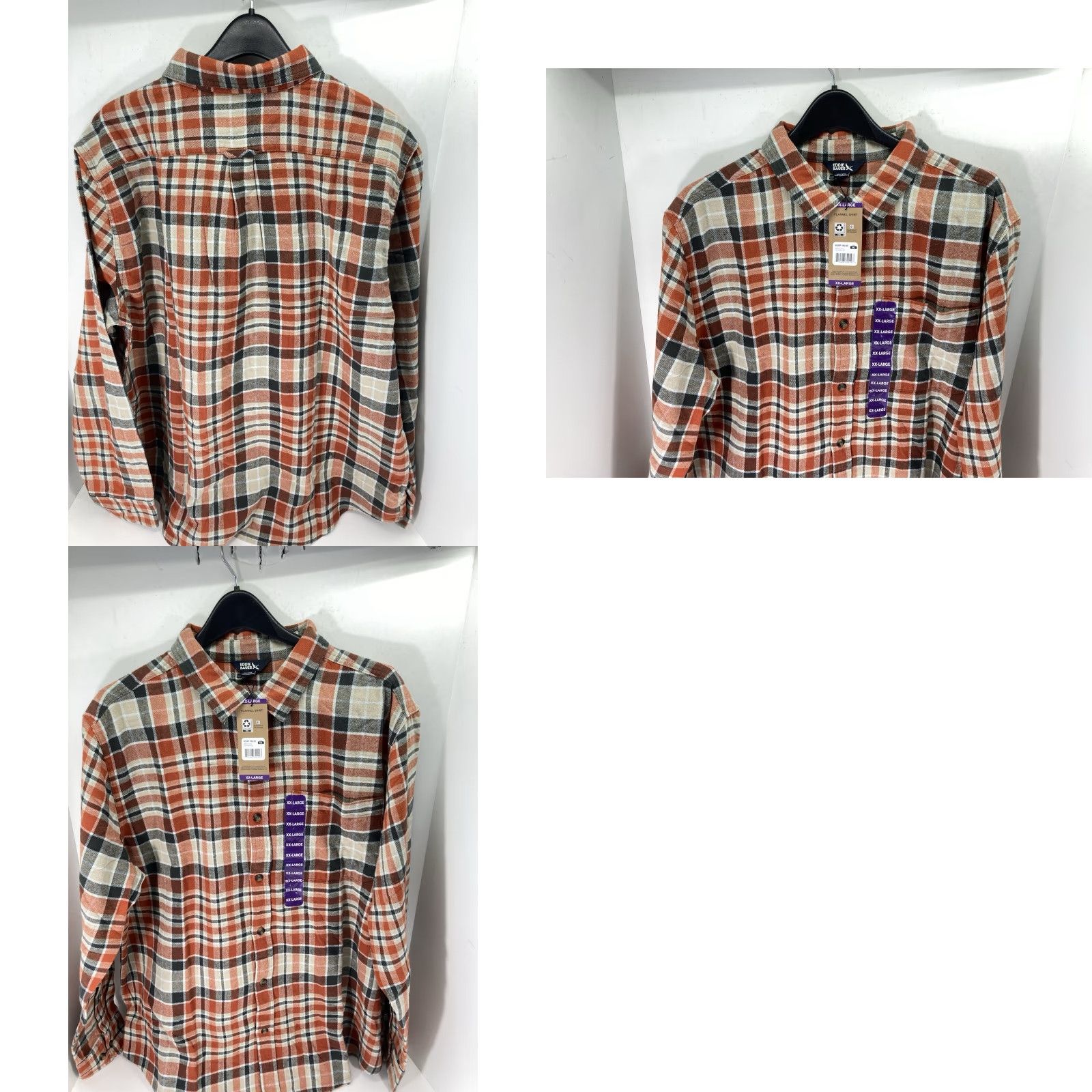 Eddie Bauer Eddie Bauer Flannel Shirt Men Size 2XL XXL Orange Plaid Long Sleeve Button NWT Size US XXL / EU 58 / 5 - 9 Thumbnail