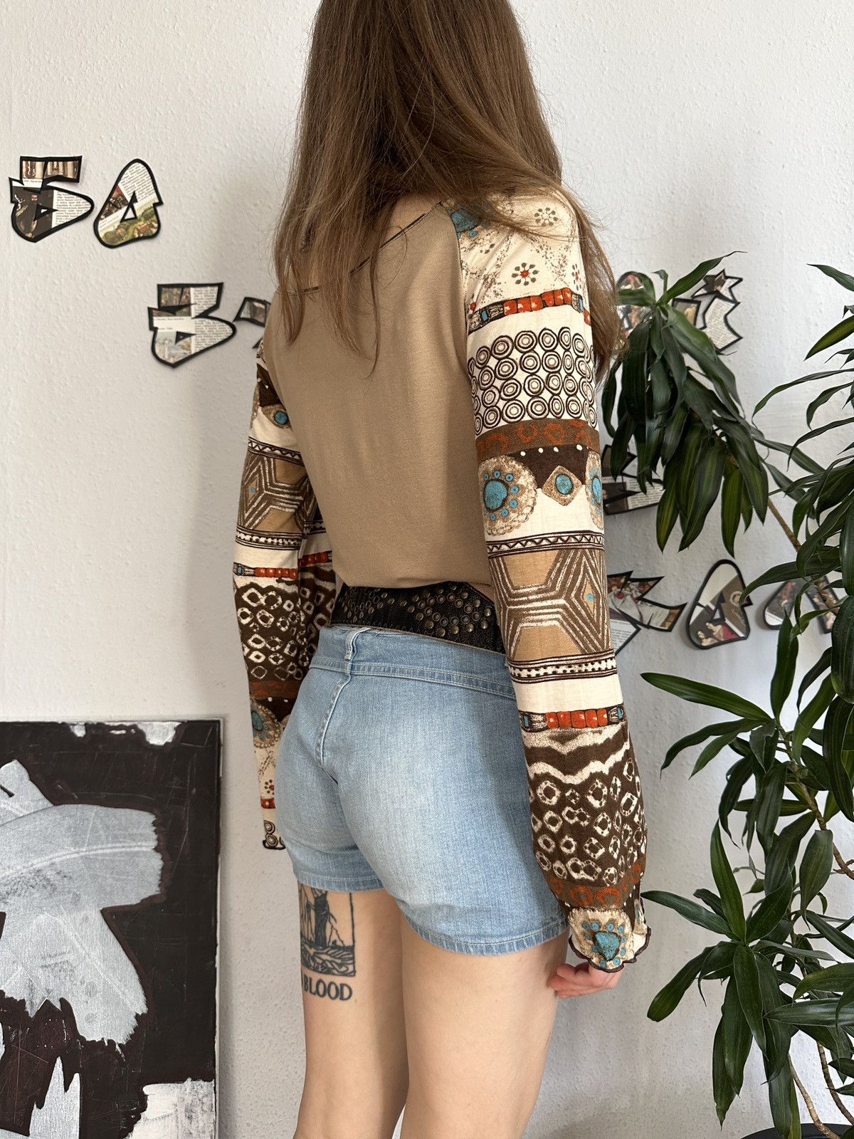 Vintage Vintage Graphic Printed Abstract Long Sleeve Top Size ONE SIZE - 5 Thumbnail