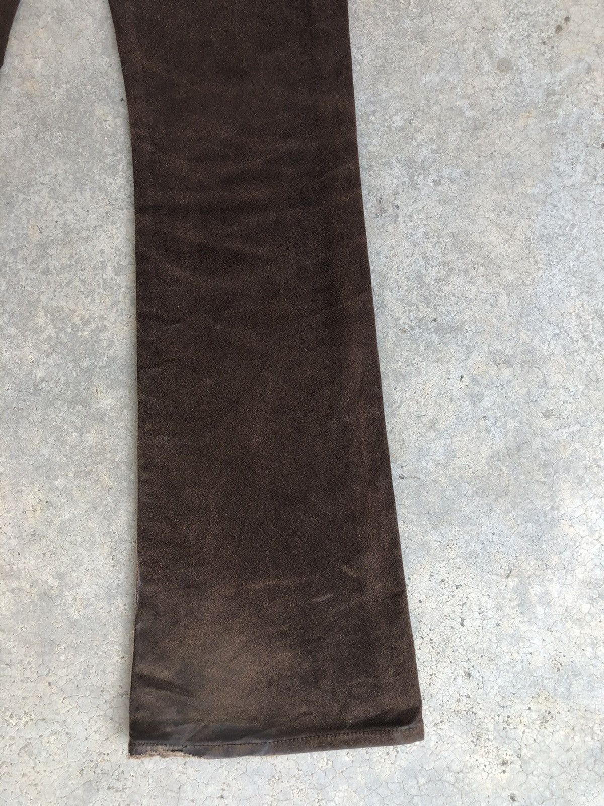 If Six Was Nine Vintage Lee Flared Jeans Distressed Leather Cowhide Size US 29 - 12 Thumbnail