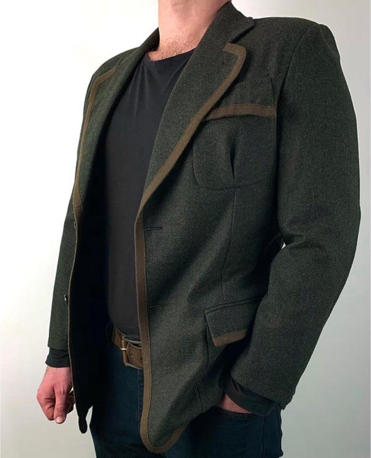 Gianfranco Ferre Men's wool jacket with buttons and pockets giafranco ferre Size US L / EU 52-54 / 3 - 2 Thumbnail