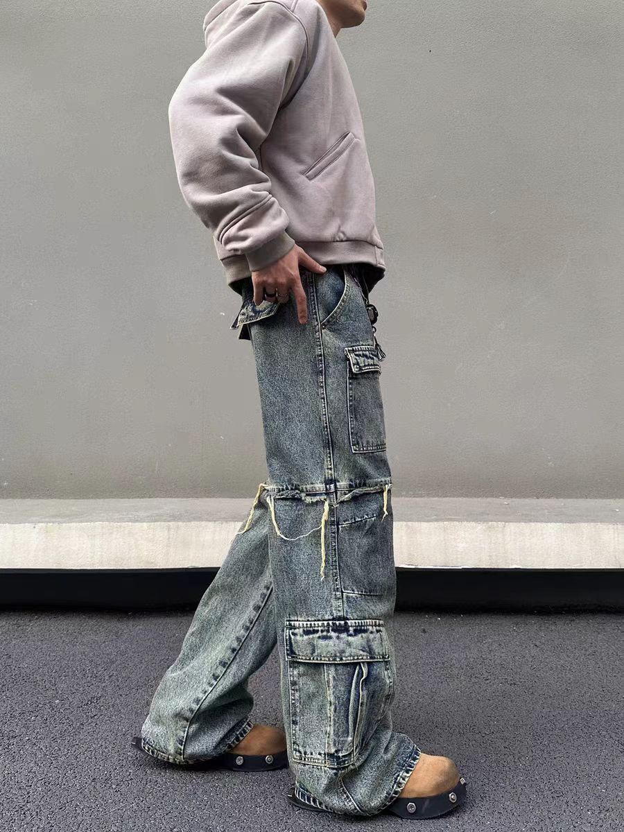 Japanese Brand × Jean Vintage Washed Straight Micro Flare Work Loose Jeans Size US 32 / EU 48 - 3 Thumbnail