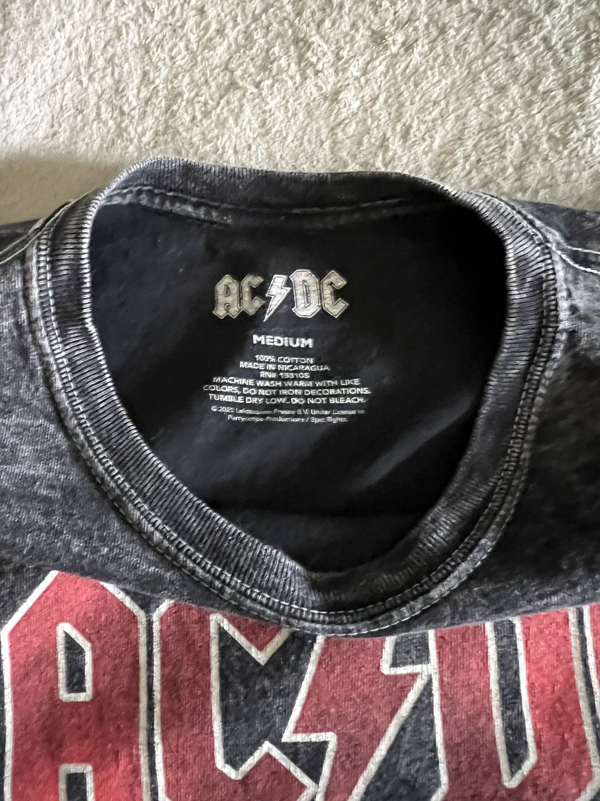 Vintage AC/DC Black Wash Vintage T-Shirt Size M Size US M / EU 48-50 / 2 - 2 Thumbnail