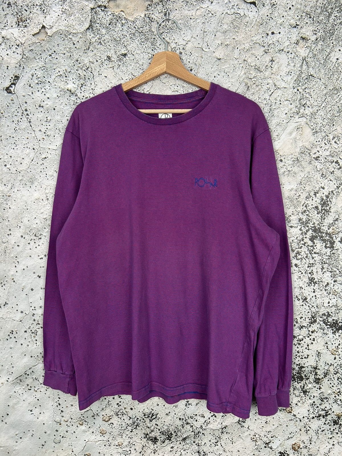 Polar Skate Co Purple Stripe Longsleeve Skateboarding Baggy