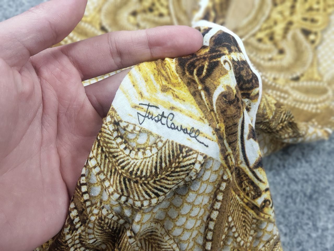 Just Cavalli Just Cavalli Design cocktail midi dress gold pattern sleeves Size S / US 4 / IT 40 - 14 Thumbnail