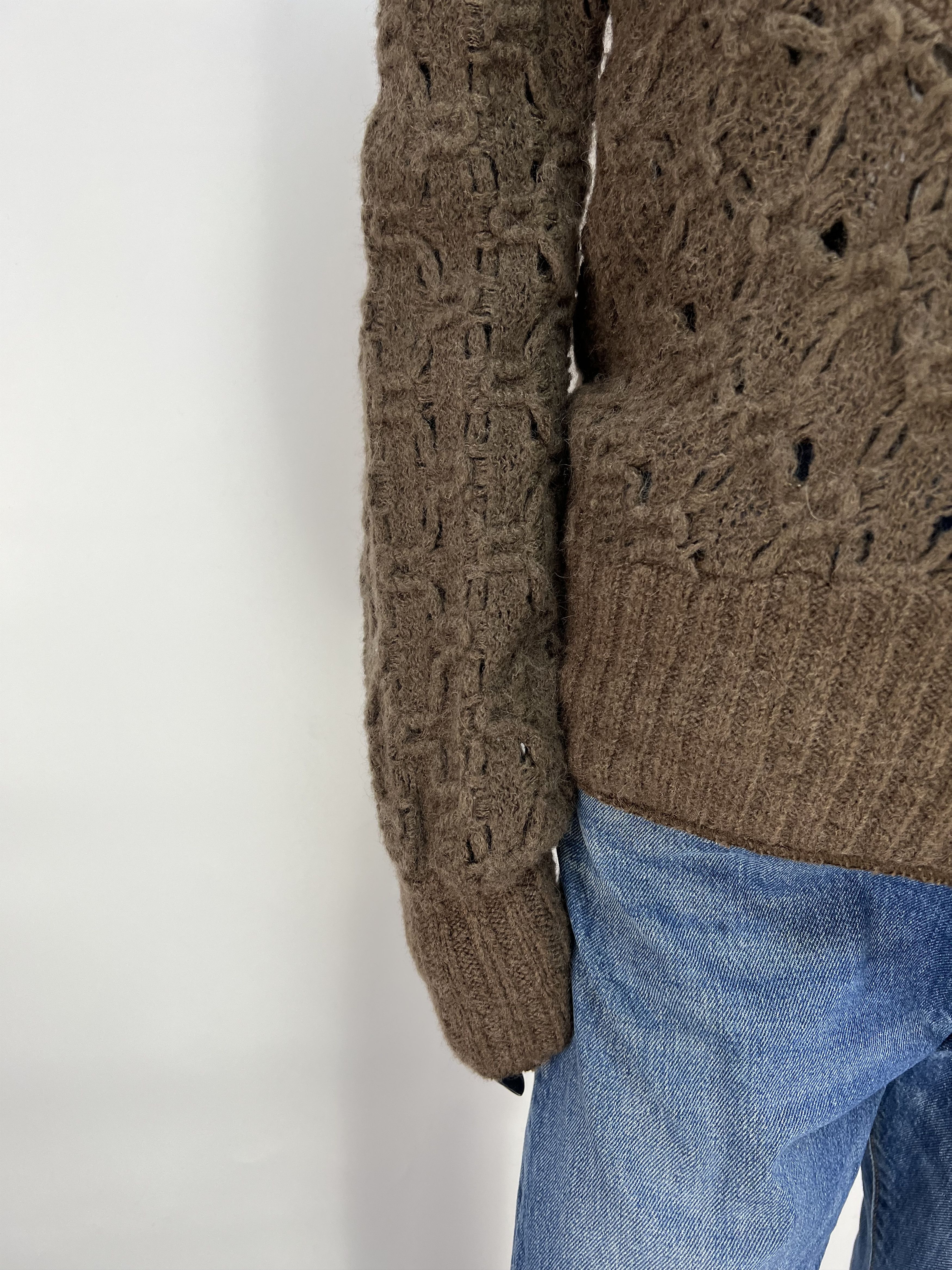 Miss Sixty Miss Sixty Vintage Womens Brown Knitted V-Neck Wool Sweater Size XS / US 0-2 / IT 36-38 - 5 Thumbnail