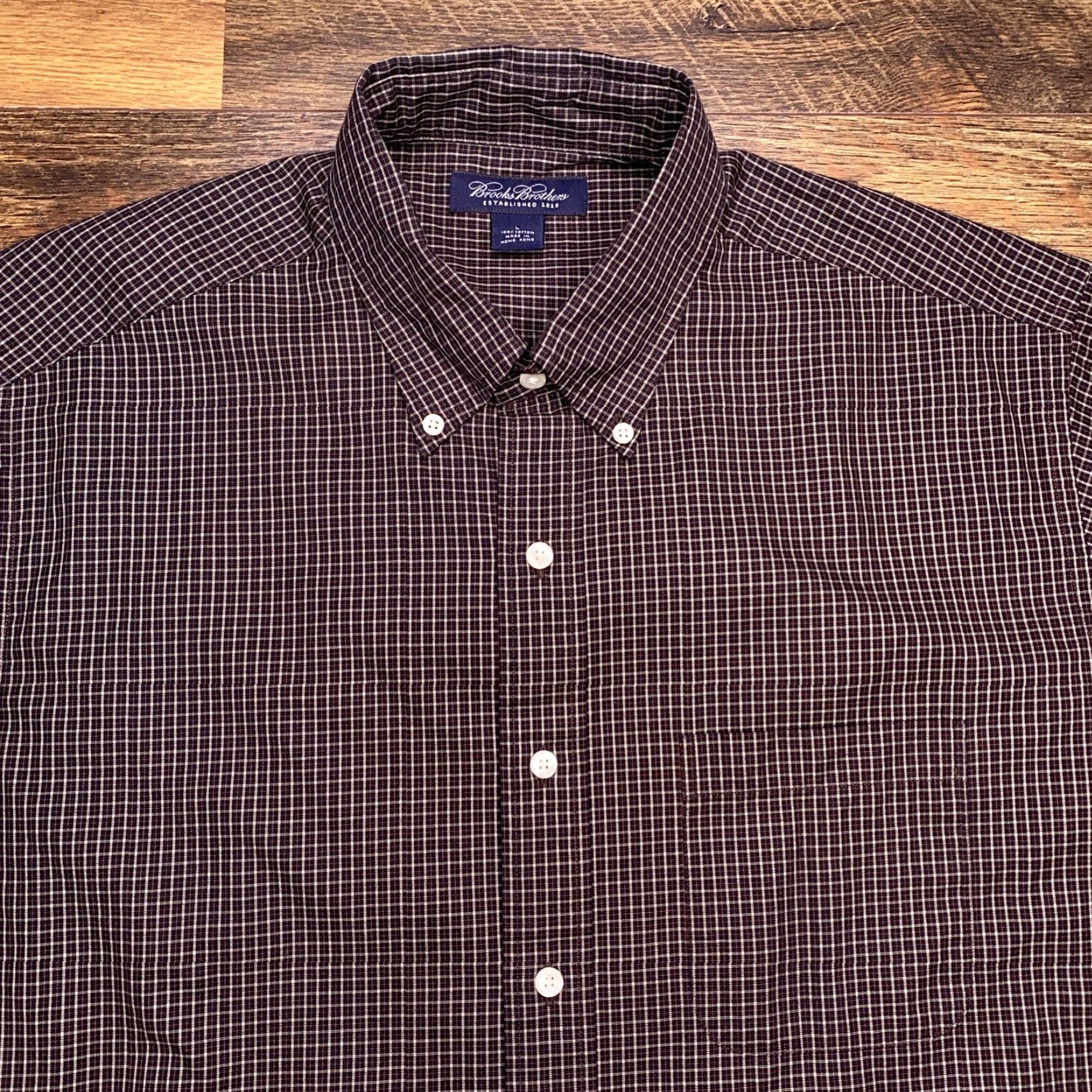 Brooks Brothers Brooks Brothers Shirt Mens Large Brown Plaid Button Up Size US L / EU 52-54 / 3 - 4 Thumbnail