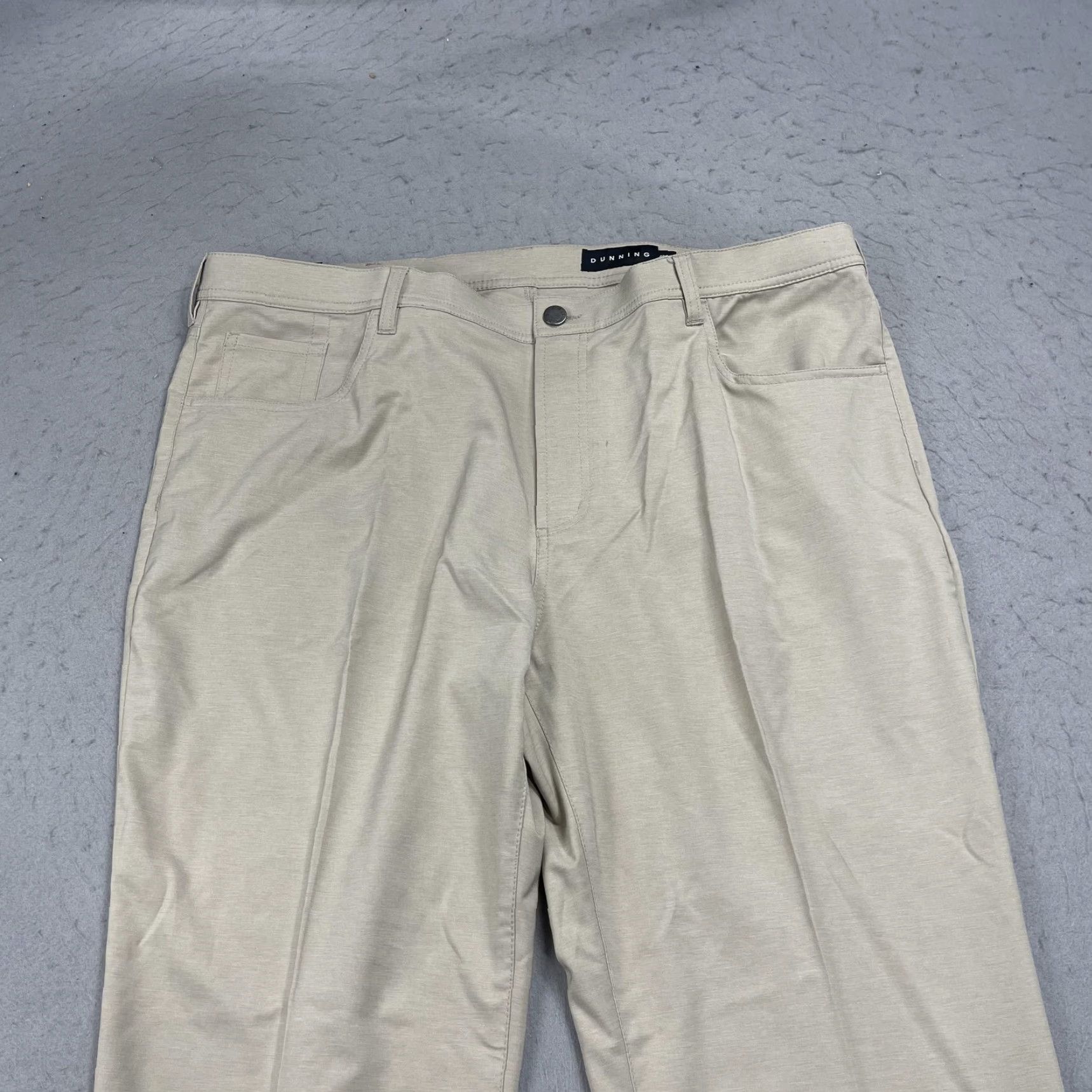 Vintage Dunning Golf Pants Mens 40x25 Beige Stretch Knit Khakis Casual Straight Leg Pockets Zip Fly 40/30 Regular Modern Performance Bottoms Size US 40 / EU 56 - 2 Thumbnail