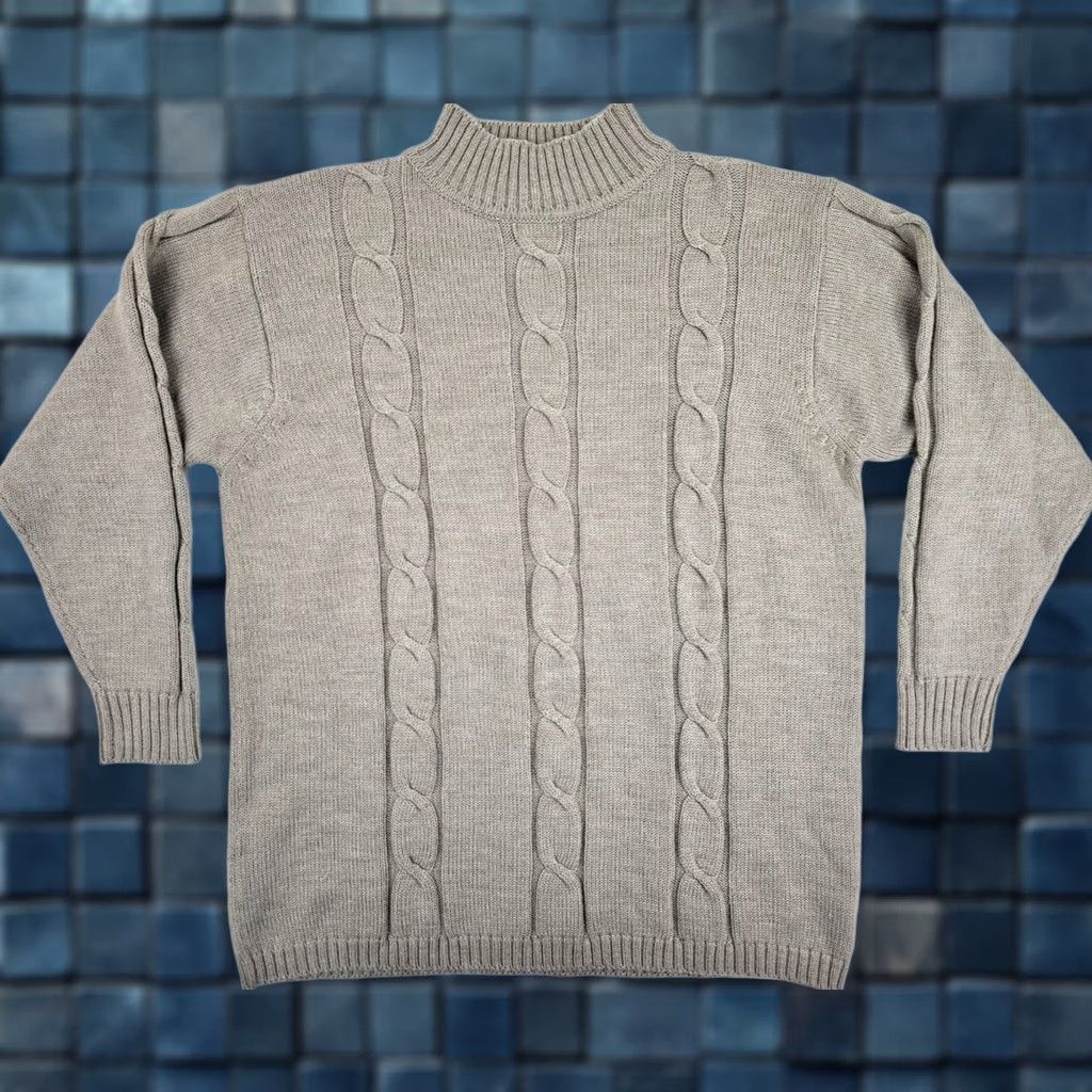 Liz Claiborne VINTAGE Liz Claiborne Merino Wool Blend Knit Sweater Women M Beige Fisherman EUC Size M / US 6-8 / IT 42-44 - 1 Thumbnail