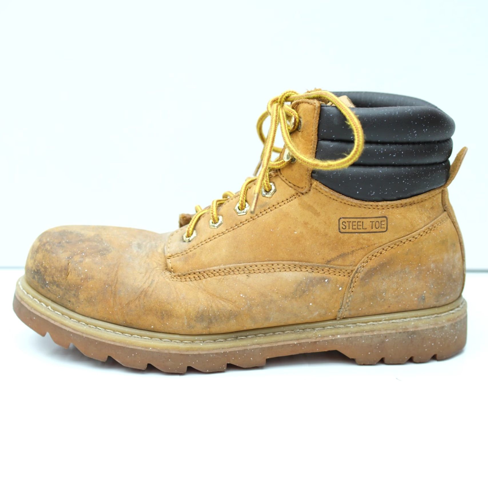 Vintage Brahma Brutis II Men's Leather Steel Toe Oil Resistant Work Boots Size 13 Tan Wheat Black Leather Boots Mens Workwear Steel Toe ImmediateUse? Size US 13 / EU 46 - 6 Thumbnail