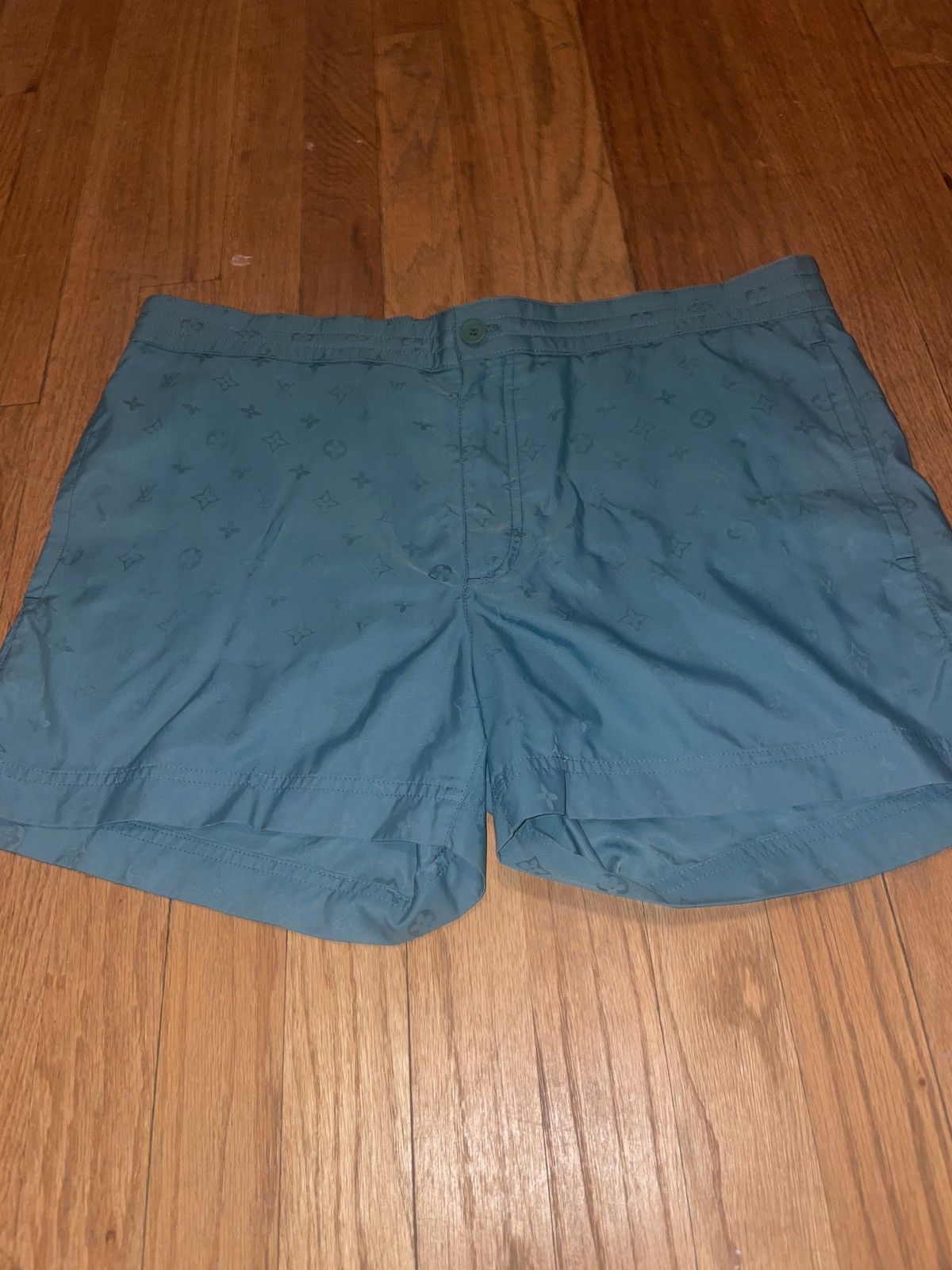 Louis Vuitton Kim Jones era LV mono swim trunks, teal/blue Size US 34 / EU 50 - 2 Thumbnail