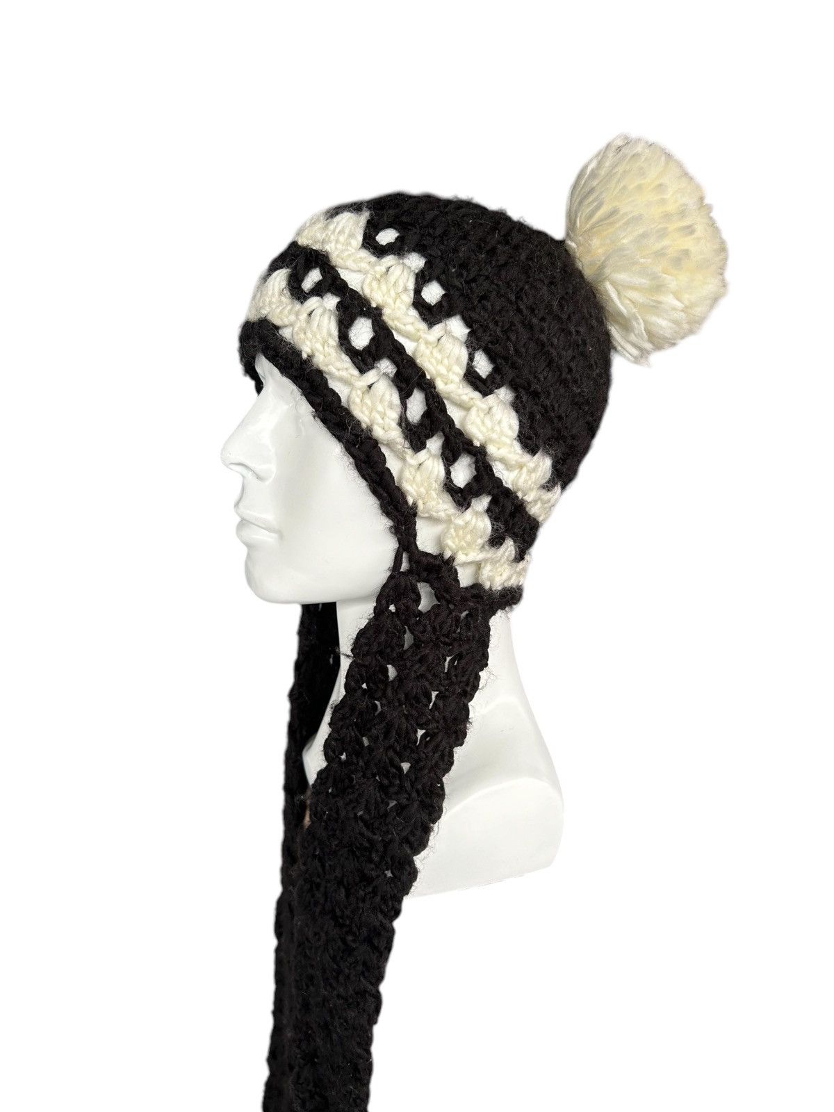 Japanese Brand × Kapital × Vintage Crochet Knitted Handmade hairy Rare Beanie Hats ☠️☠️ Size ONE SIZE - 2 Thumbnail
