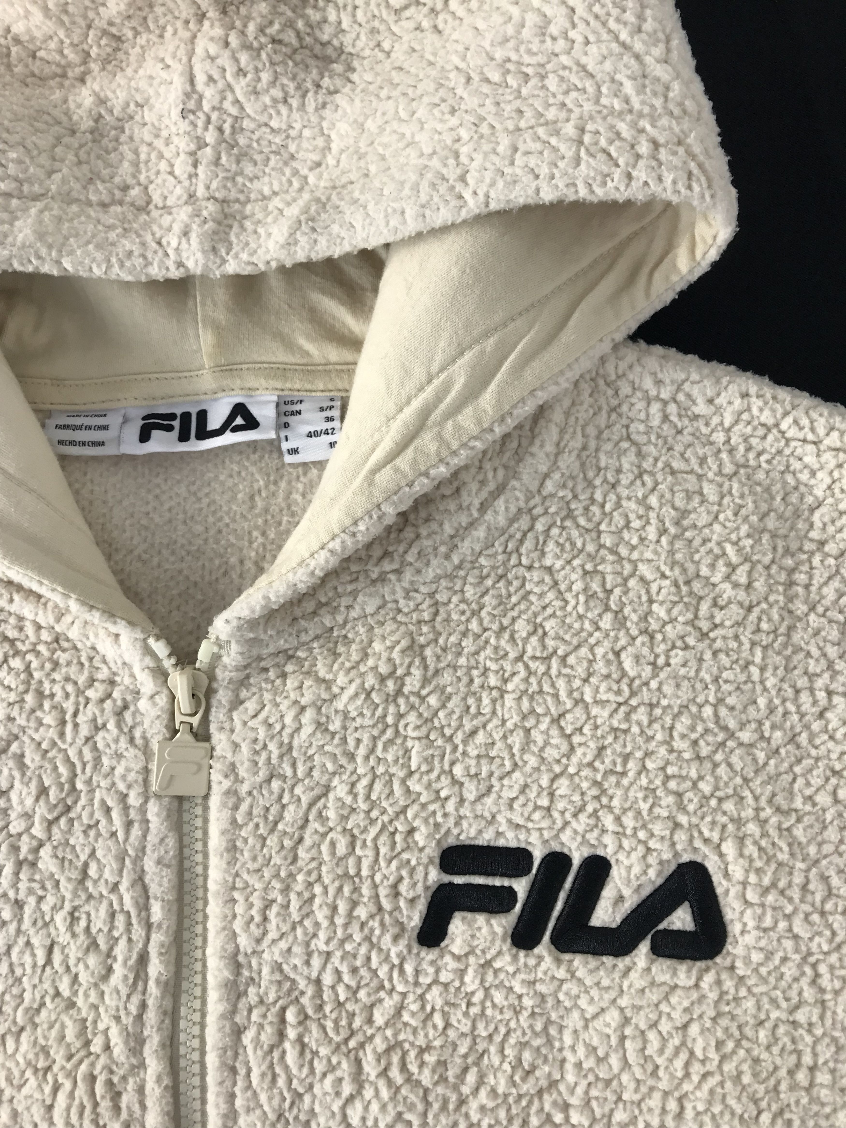 Fila Fila Fleece Hooded Sherpa Zipper Jacket Size M / US 6-8 / IT 42-44 - 4 Thumbnail