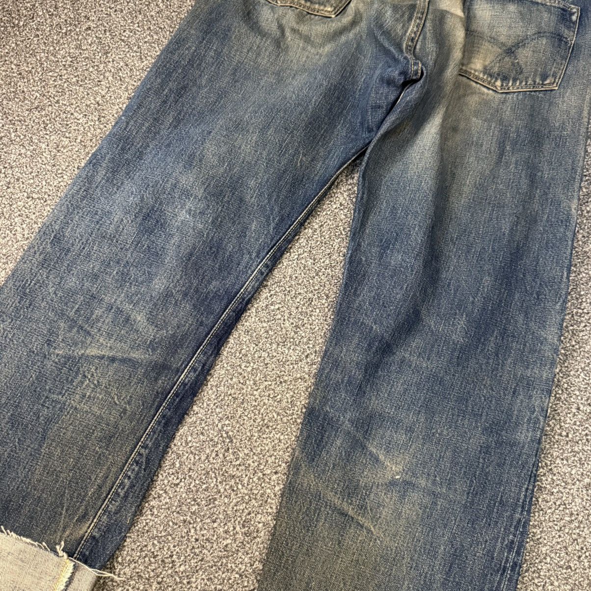 Full Count & Co. Vintage Selvedge Ripped 1101 W34 Full Count Denim Wideleg Size US 34 / EU 50 - 10 Thumbnail