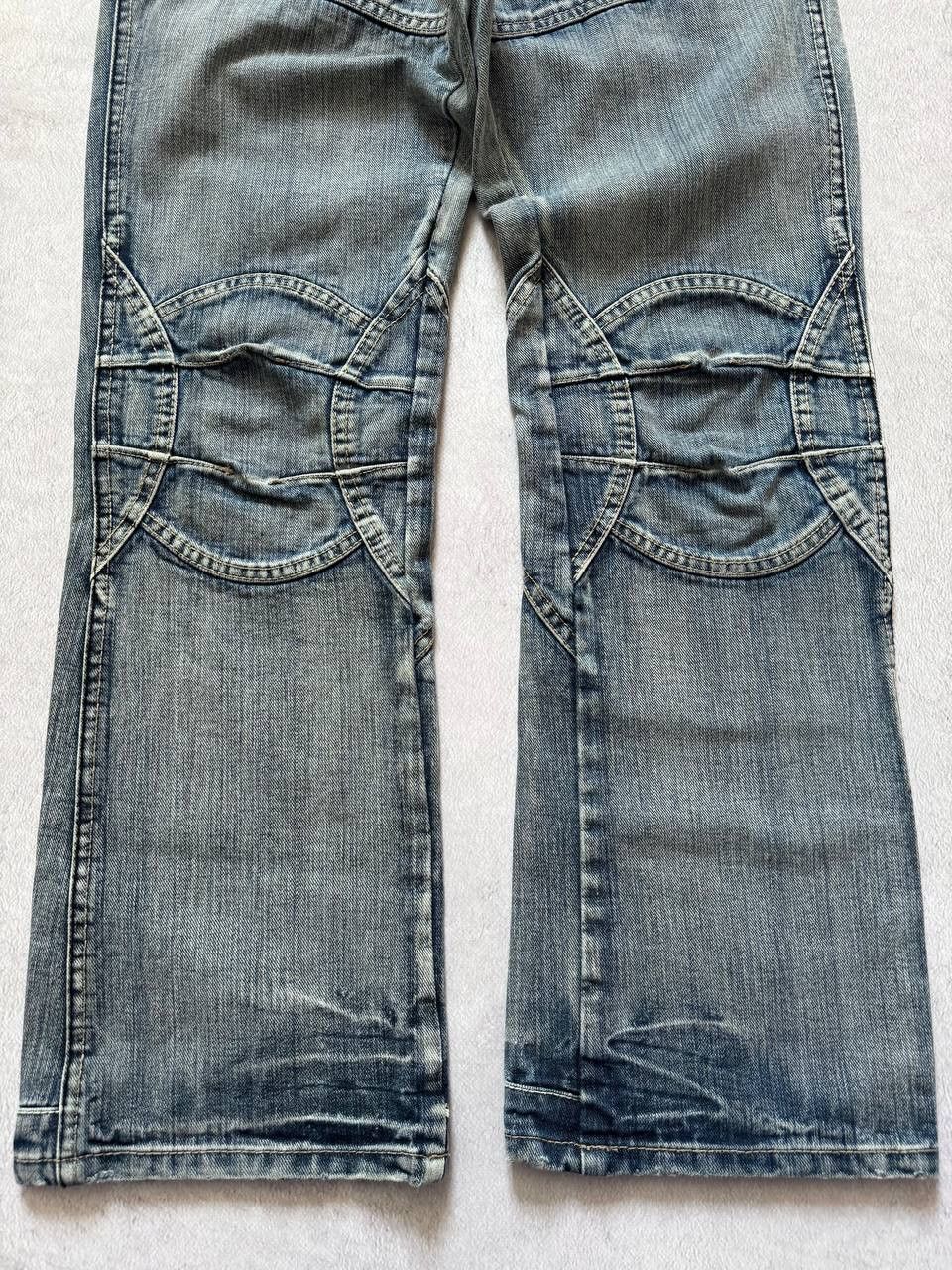 Japanese Brand Japanese Faded Double Knee Flared Y2k Distressed Jeans Size US 28 / EU 44 - 5 Thumbnail