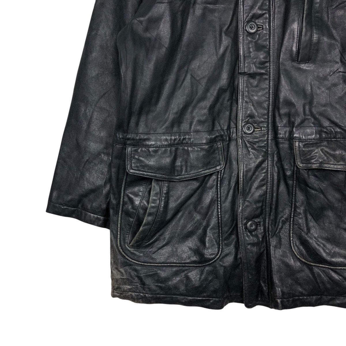 Japanese Brand × Vintage 📌Vintage Leather Jacket Dulwije Blanket Issey Miyake Pockets Size US L / EU 52-54 / 3 - 5 Thumbnail