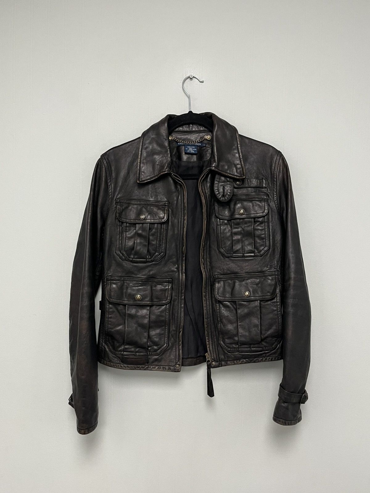 Ralph Lauren Distressed leather jacket. Small Size S / US 4 / IT 40 - 4 Thumbnail