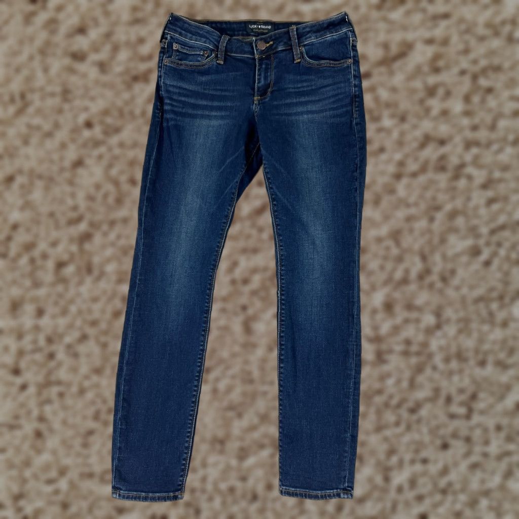 Lucky Brand VINTAGE Lucky Brand Jeans Women 2 Denim Blue Skinny 27 Inseam 26 Waist Dark Cotton Blend 5-Pocket USA Logo Embroidered Button Zip Casual Size 26" / US 2 / IT 38 - 1 Thumbnail