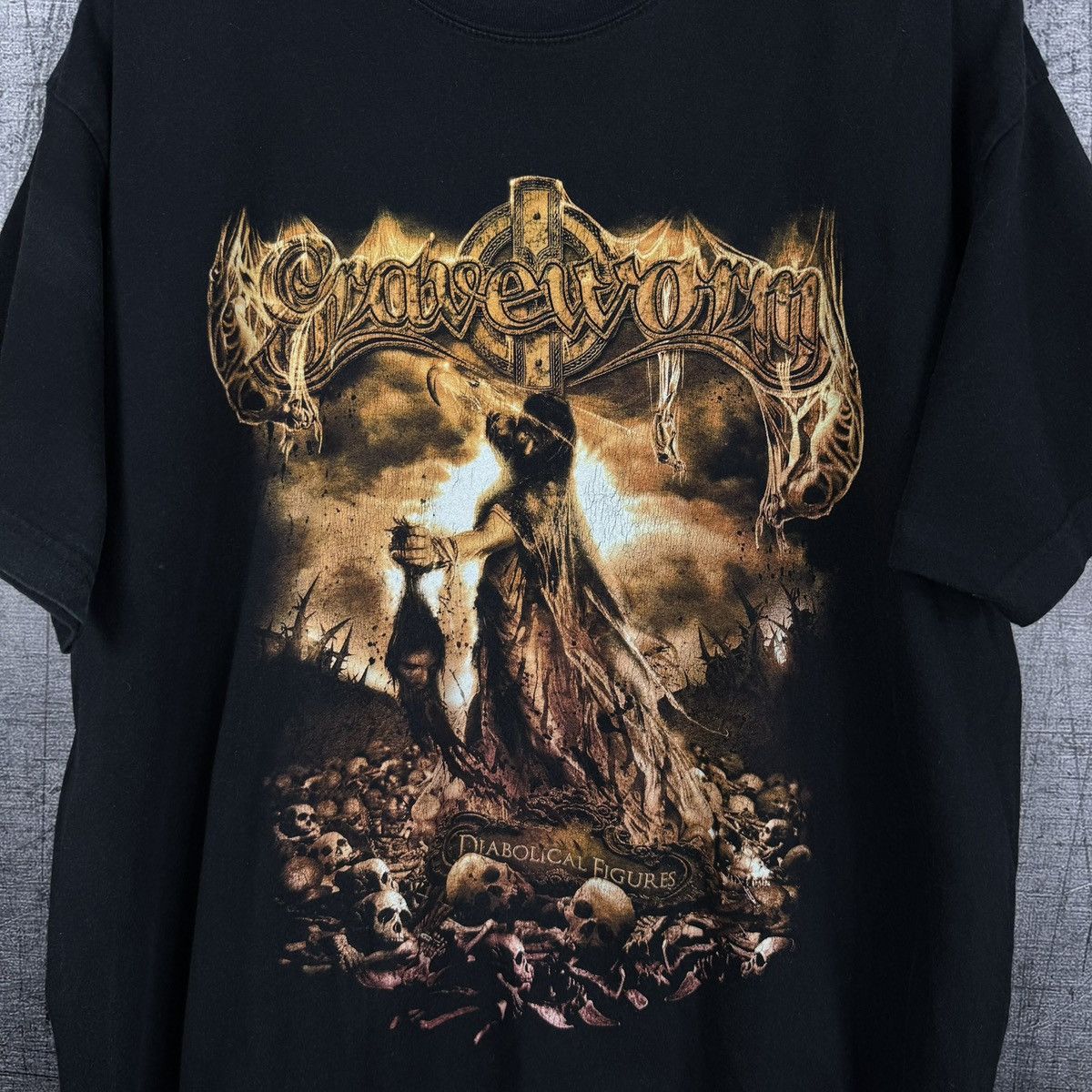 Band Tees graveworm diabolical figures metal band t shirt tee skull Size US XL / EU 56 / 4 - 2 Thumbnail