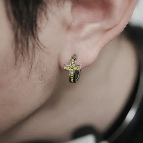 Other Zircon Cross Earrings – Sparkling, Hypoallergenic Studs Size ONE SIZE - 3 Thumbnail