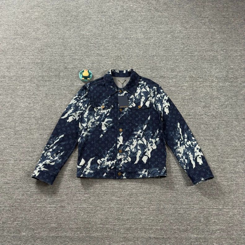 Louis Vuitton Blue Patterned Denim Jacket - dmc Size US L / EU 52-54 / 3 - 1 Thumbnail