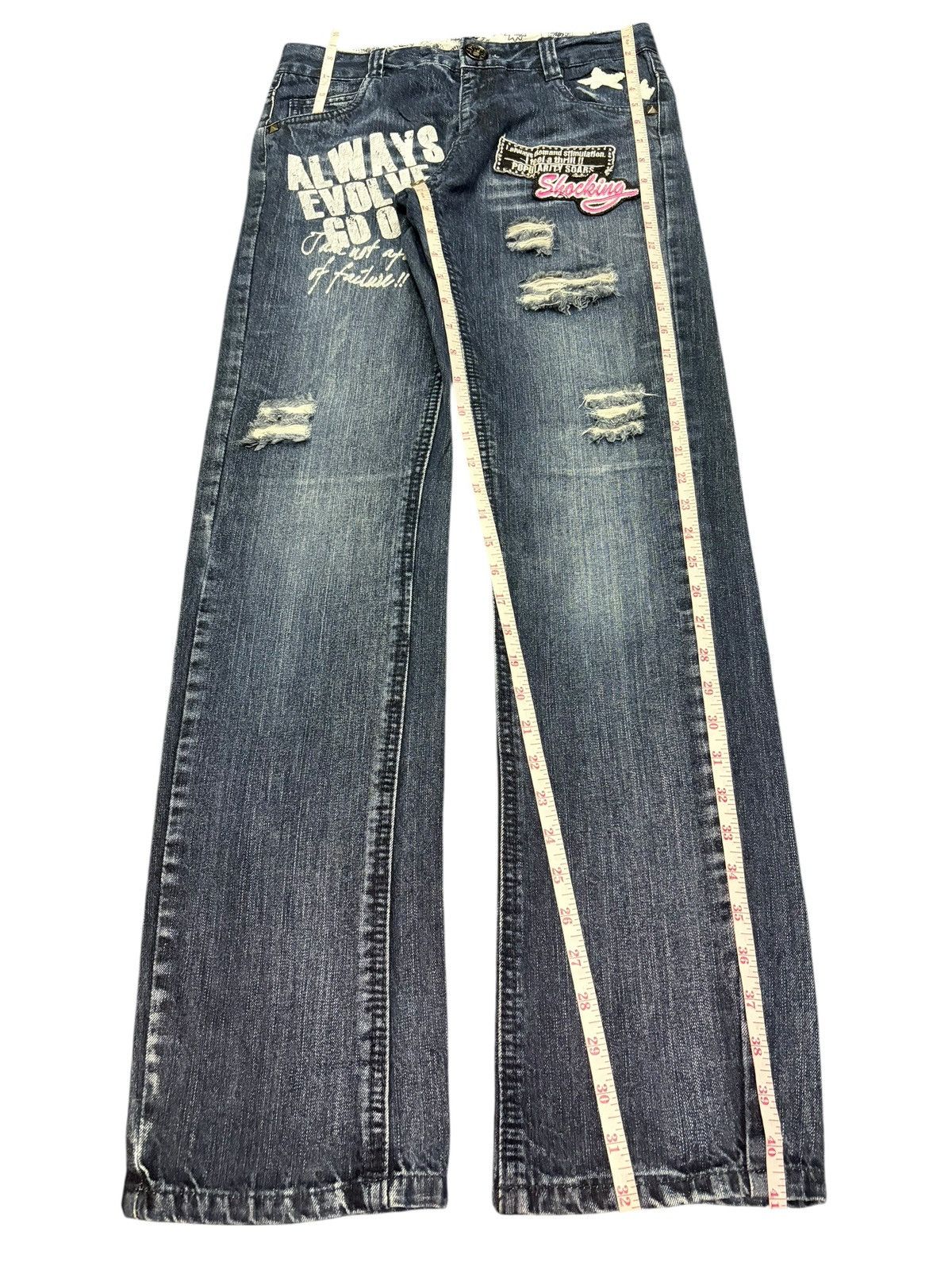 Dsquared2 Vintage Japanese Brand Patches Distressed Jeans Size 30" / US 8 / IT 44 - 7 Thumbnail