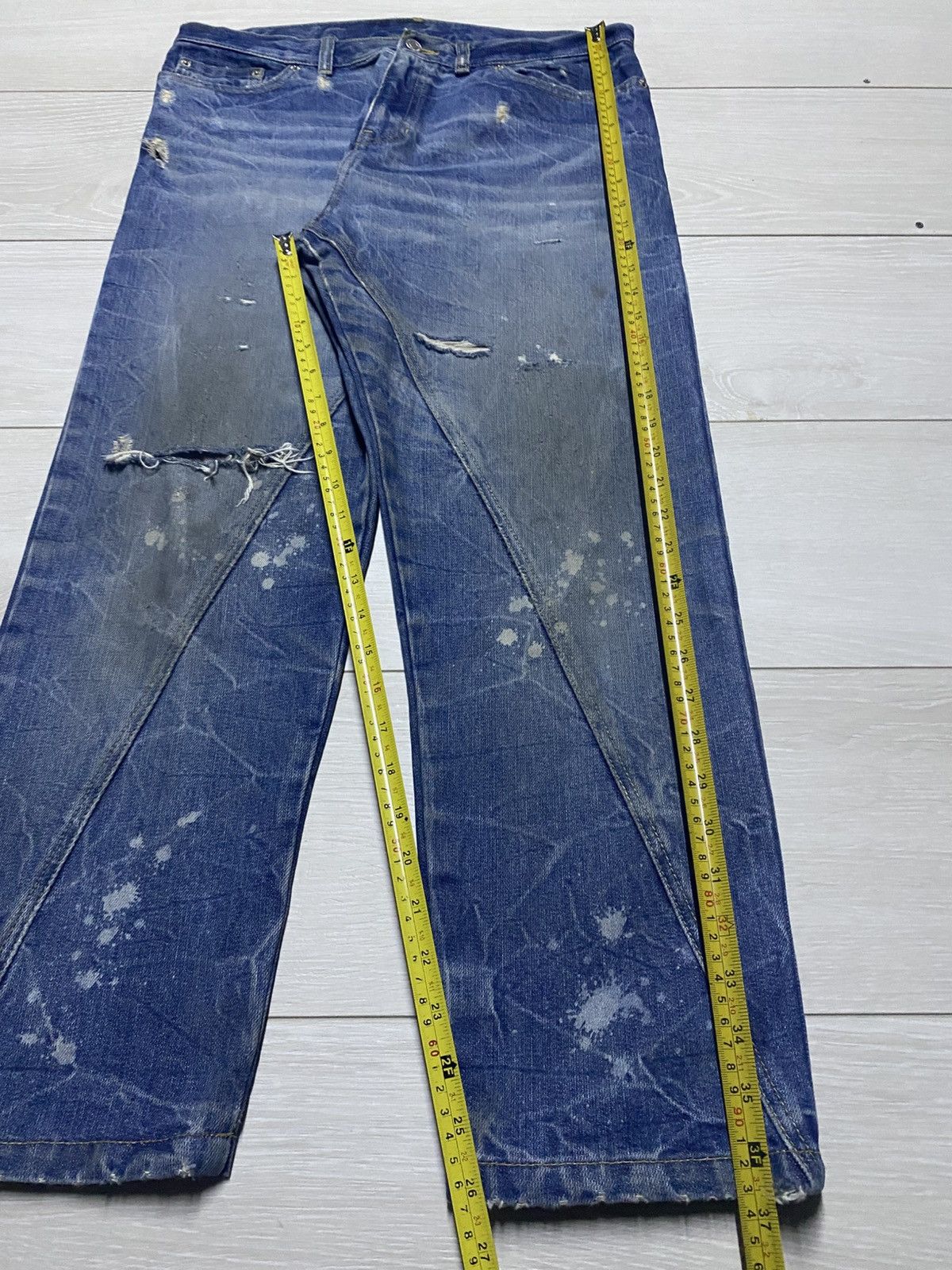 Japanese Brand Vintage Japanese Brand Acid Wash Thunder Distressed Style Size US 33 - 18 Thumbnail