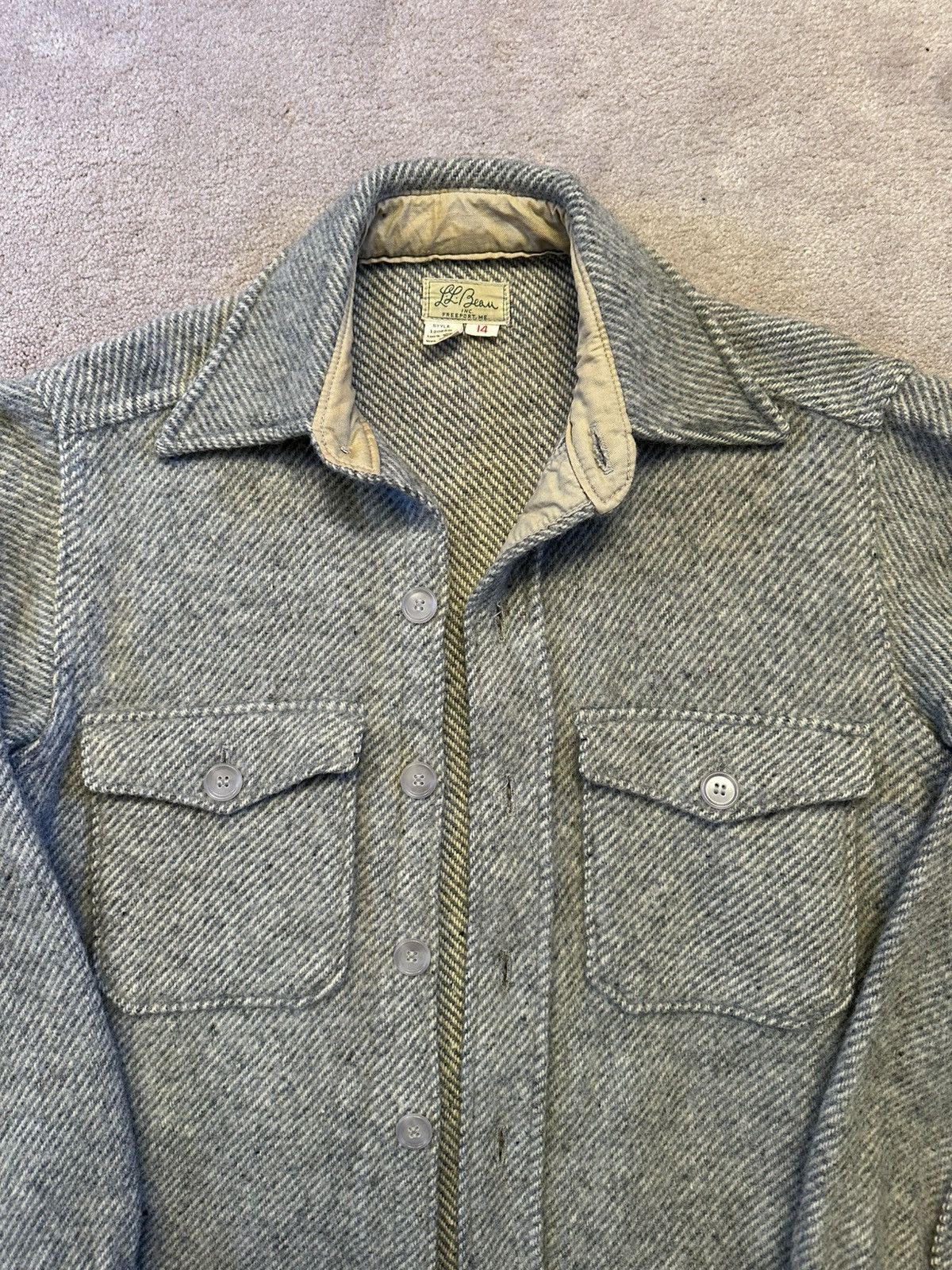 L.L. Bean Vintage 1970s L.L. Bean Virgin Wool Herringbone Shirt Jacket Size US M / EU 48-50 / 2 - 5 Thumbnail