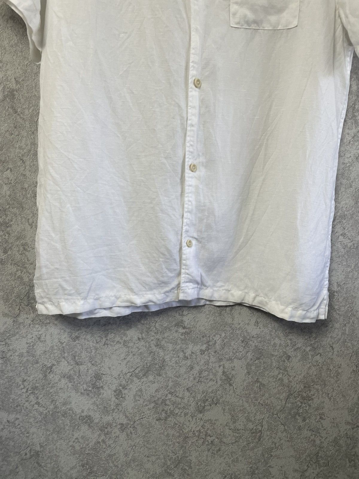 Folk Folk Linen White Basic Short Sleeve Shirt Button Up Size US L / EU 52-54 / 3 - 3 Thumbnail