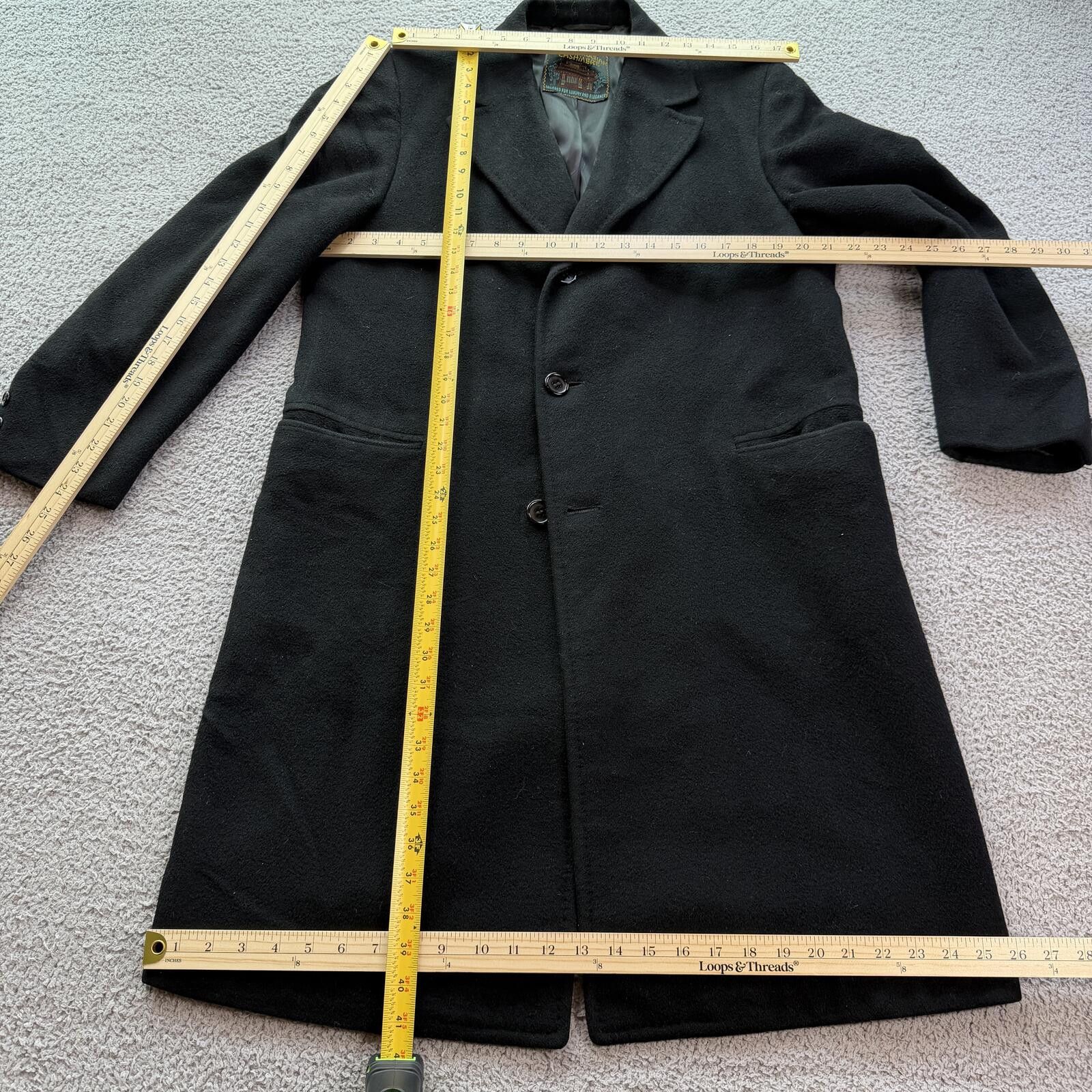 Other Vintage 100% Cashmere Overcoat Black Luxury Wool Coat Mens M Size US M / EU 48-50 / 2 - 3 Thumbnail