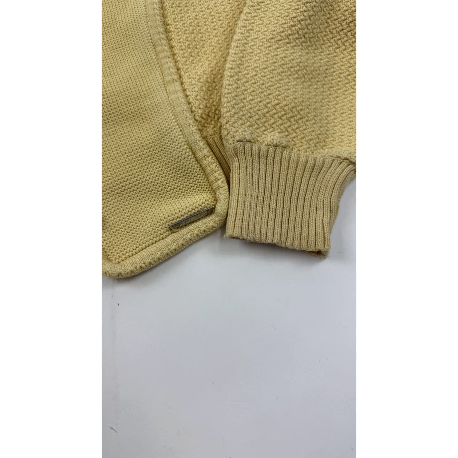 Vintage VINTAGE Geiger Cardigan Sweater Womens 44 Yellow Button Front Knit Austria 100% Cotton Size M / US 6-8 / IT 42-44 - 3 Thumbnail