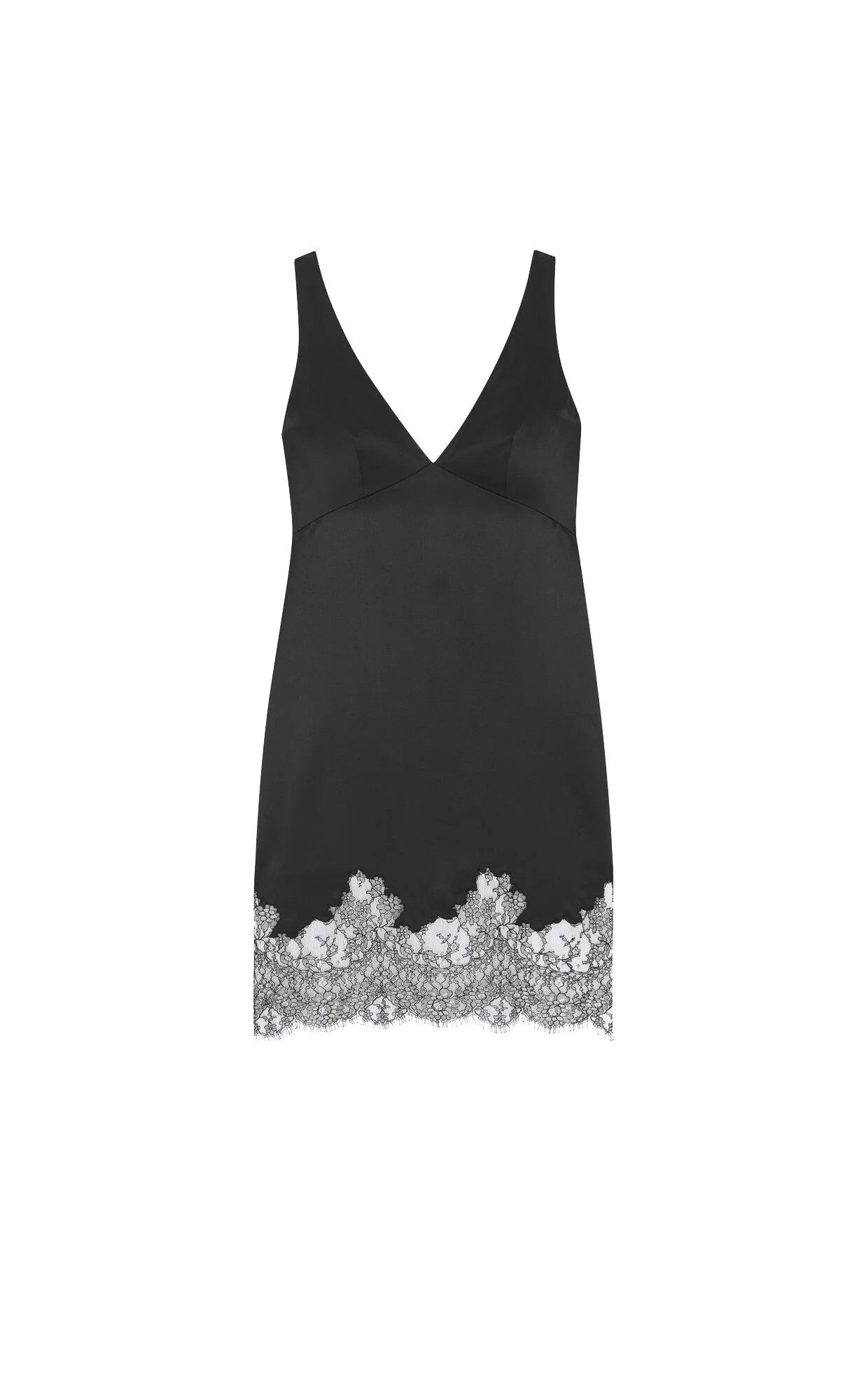 Saint Laurent Paris o1s1wg111124 Laced Dress in Crepe Satin in Noir Size XS / US 0-2 / IT 36-38 - 1 Thumbnail