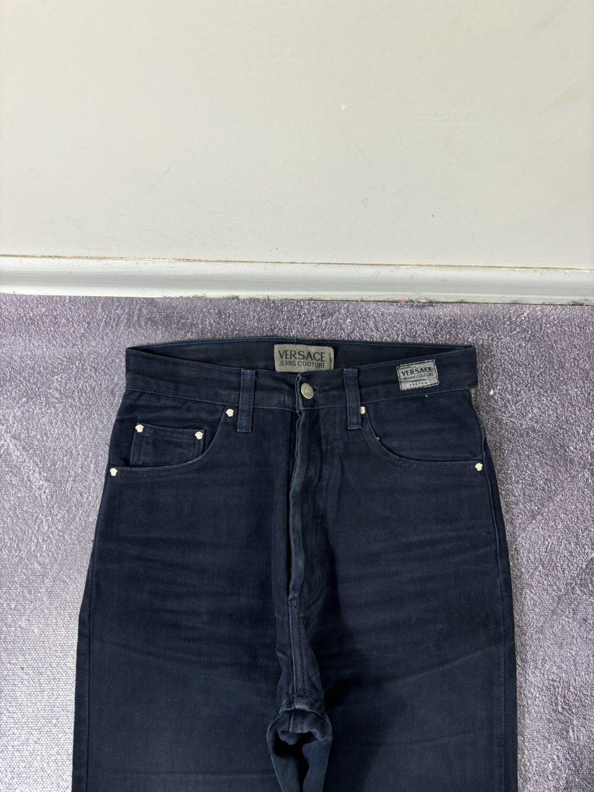 Versace Jeans Couture Vintage Versace Jeans Couture Women’s Navy Blue Flared Jeans Size 28" / US 6 / IT 42 - 5 Thumbnail
