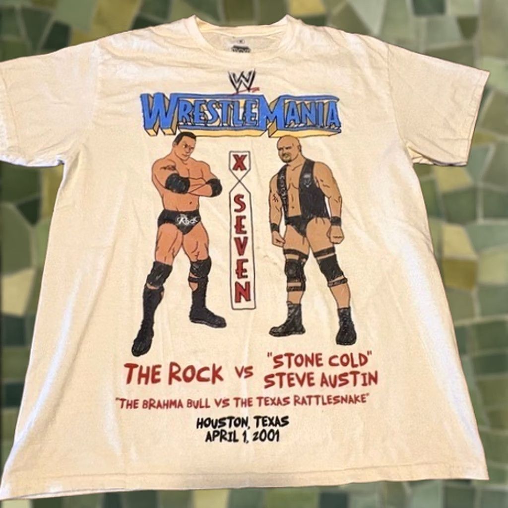 WWE WRESTLEMANIA 18 WWE THE ROCK HULK HOGAN ICON VS ICON SHIRT