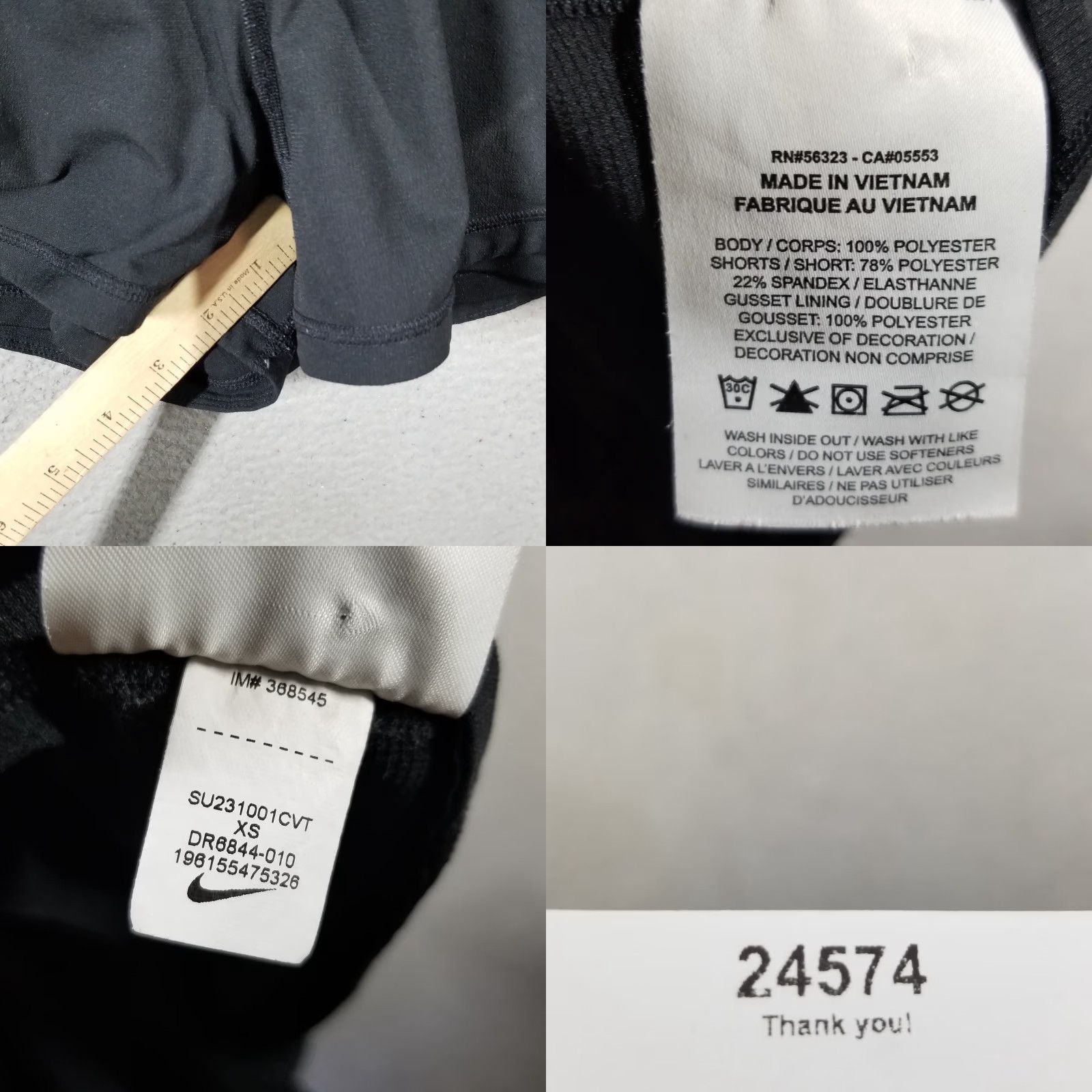 Nike NIKE Women's Tennis Shorts XS Black Dry Fit Sports Activewear Size 26" / US 2 / IT 38 - 8 Thumbnail
