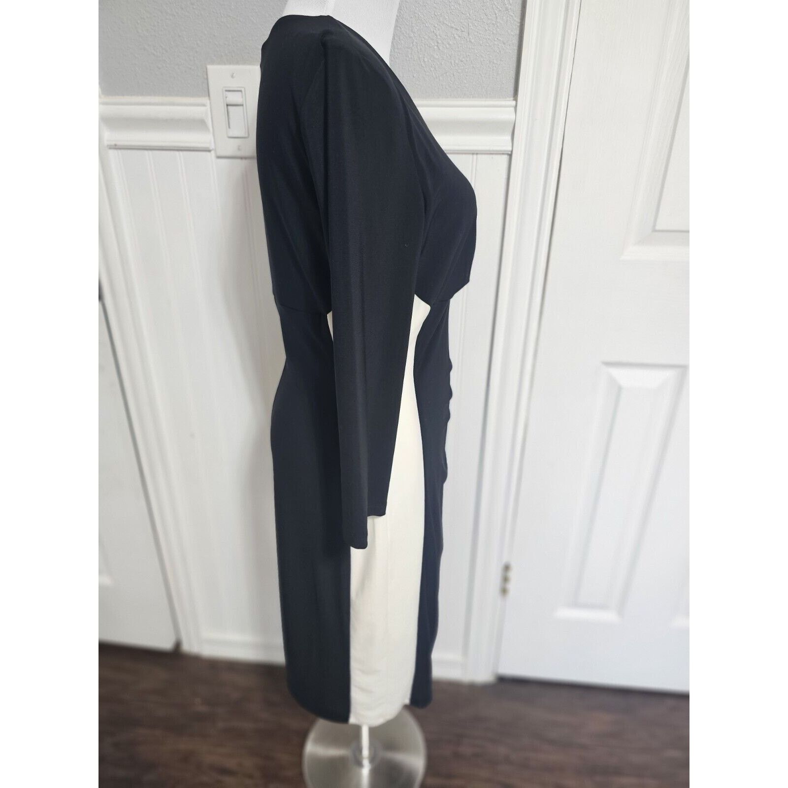 Lauren Ralph Lauren Lauren Ralph Lauren Black/ Cream Bodycon Dress Size 8 Size M / US 6-8 / IT 42-44 - 4 Thumbnail