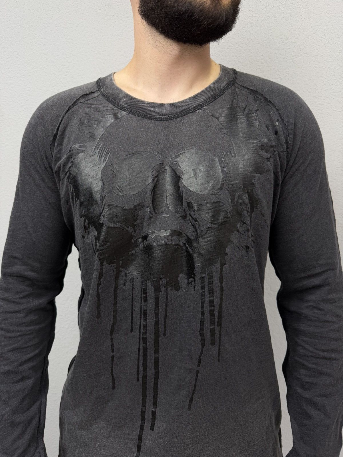 If Six Was Nine Vintage Skull Print Long Sleeve Rick Owens Style Size US L / EU 52-54 / 3 - 4 Thumbnail