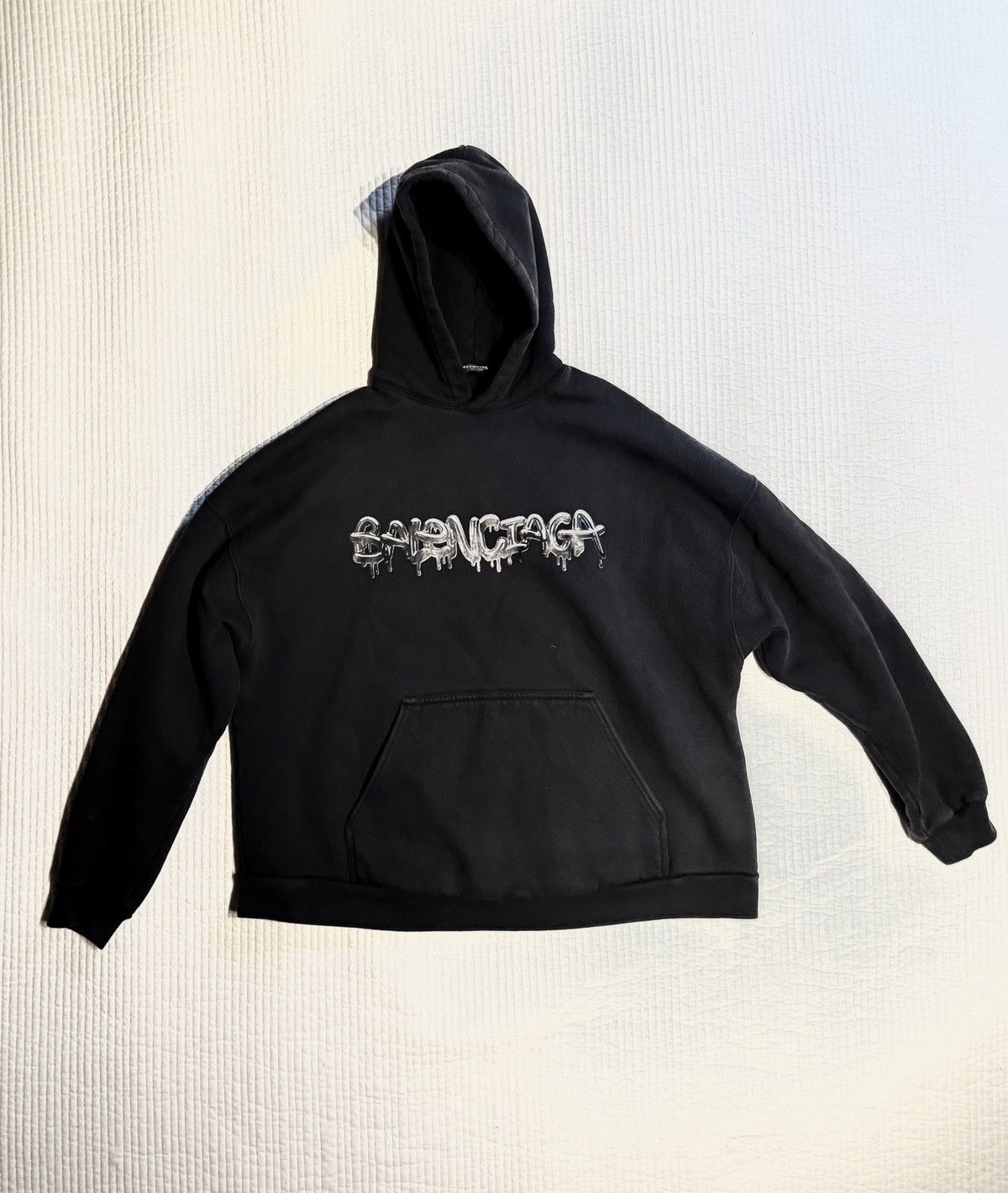 image of Balenciaga Slime Logo Hoodie Unisex Size 1 / X-Small in Black, Men's