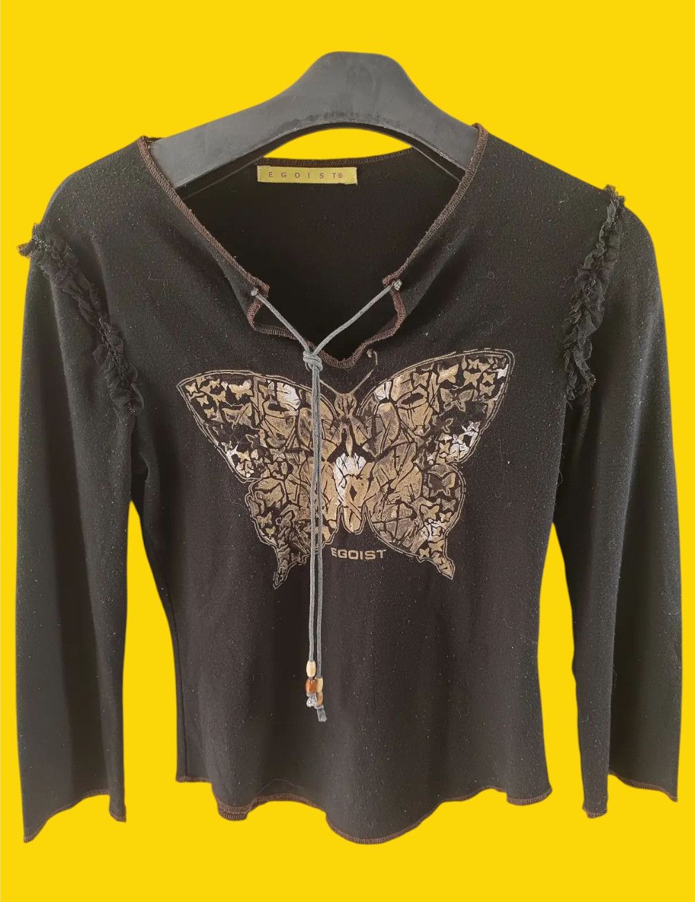 Beauty Beast × If Six Was Nine × Japanese Brand Black Egoist Gold Butterfly Print Long sleeve Size US M / EU 48-50 / 2 - 2 Thumbnail
