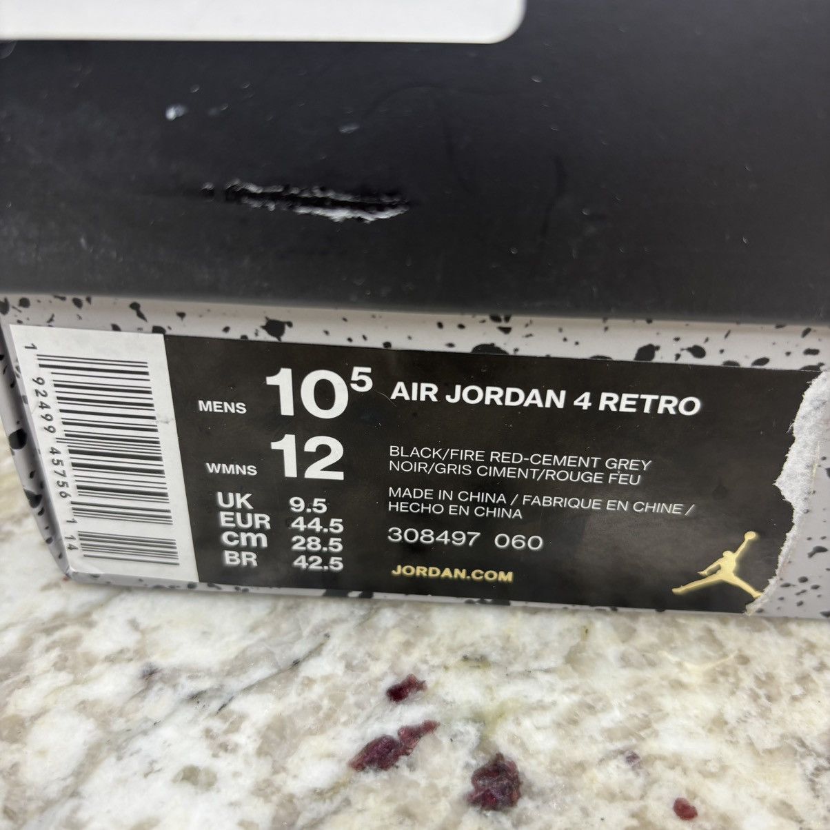 Jordan Brand Size 10.5 - Jordan 4 Retro OG Bred 2019 WORN 2-3x W/Box Size US 10.5 / EU 43-44 - 16 Thumbnail