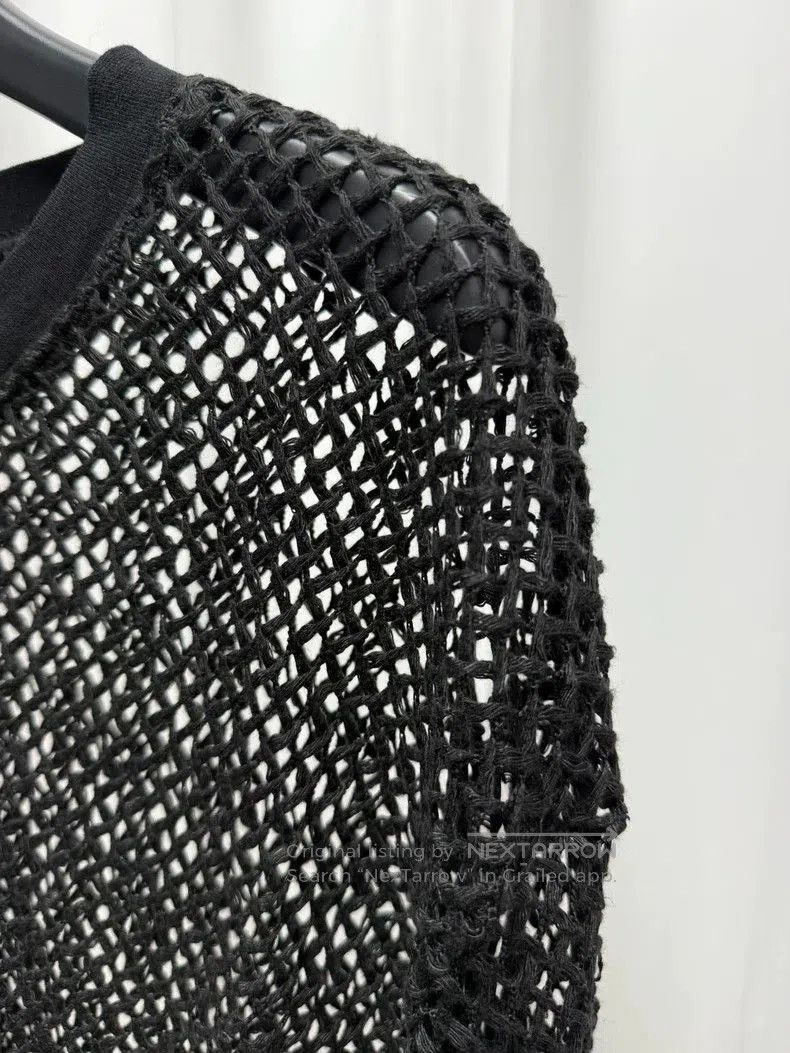 Dries Van Noten Black Mesh Long Sleeve Top by Dries van Noten. Size US L / EU 52-54 / 3 - 5 Thumbnail