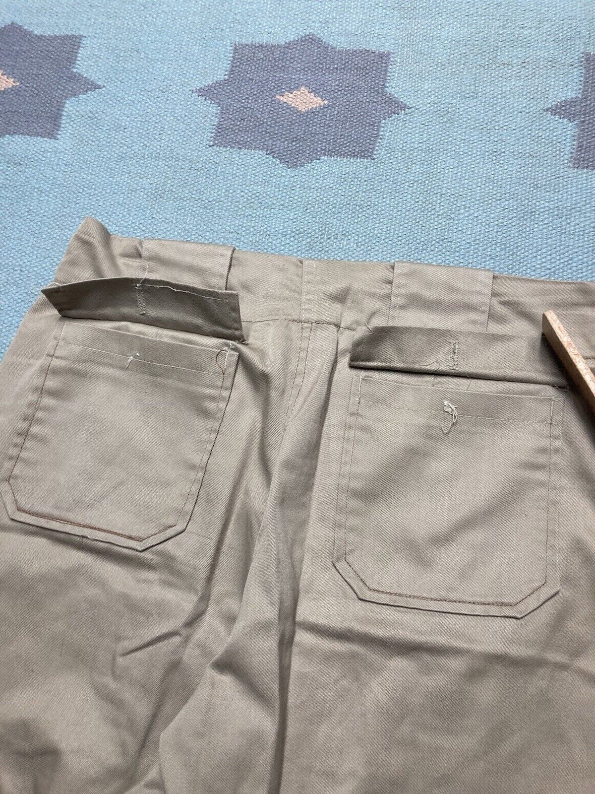 Vintage VTG 1970s bush pocket pants khaki chino wide talon zip 33x28 Size US 33 - 8 Thumbnail