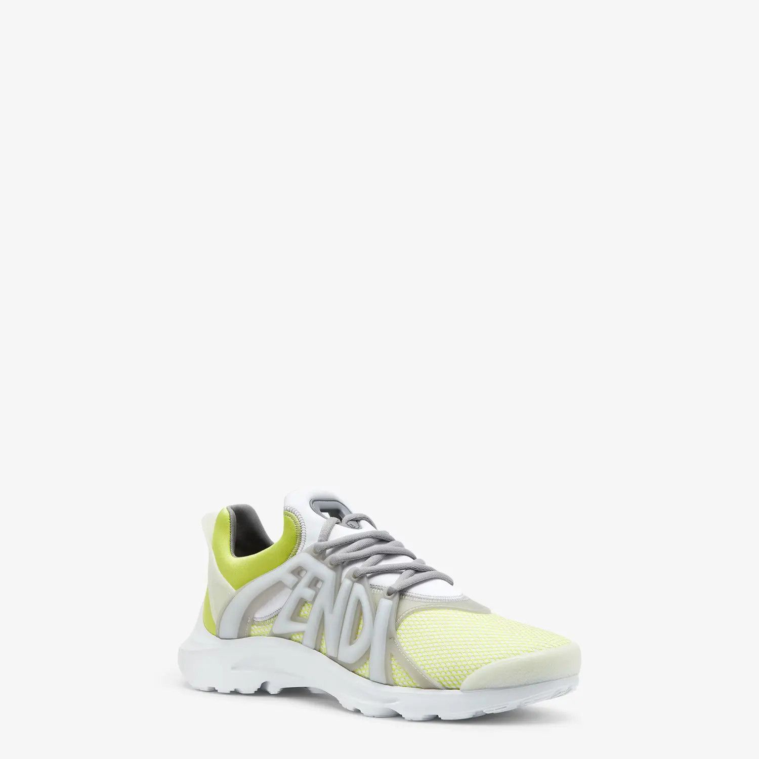 Fendi o1w1db10725 7E1667 Fendi Tag Low-Top Sneakers in Yellow/Grey Size US 7 / EU 40 - 2 Thumbnail