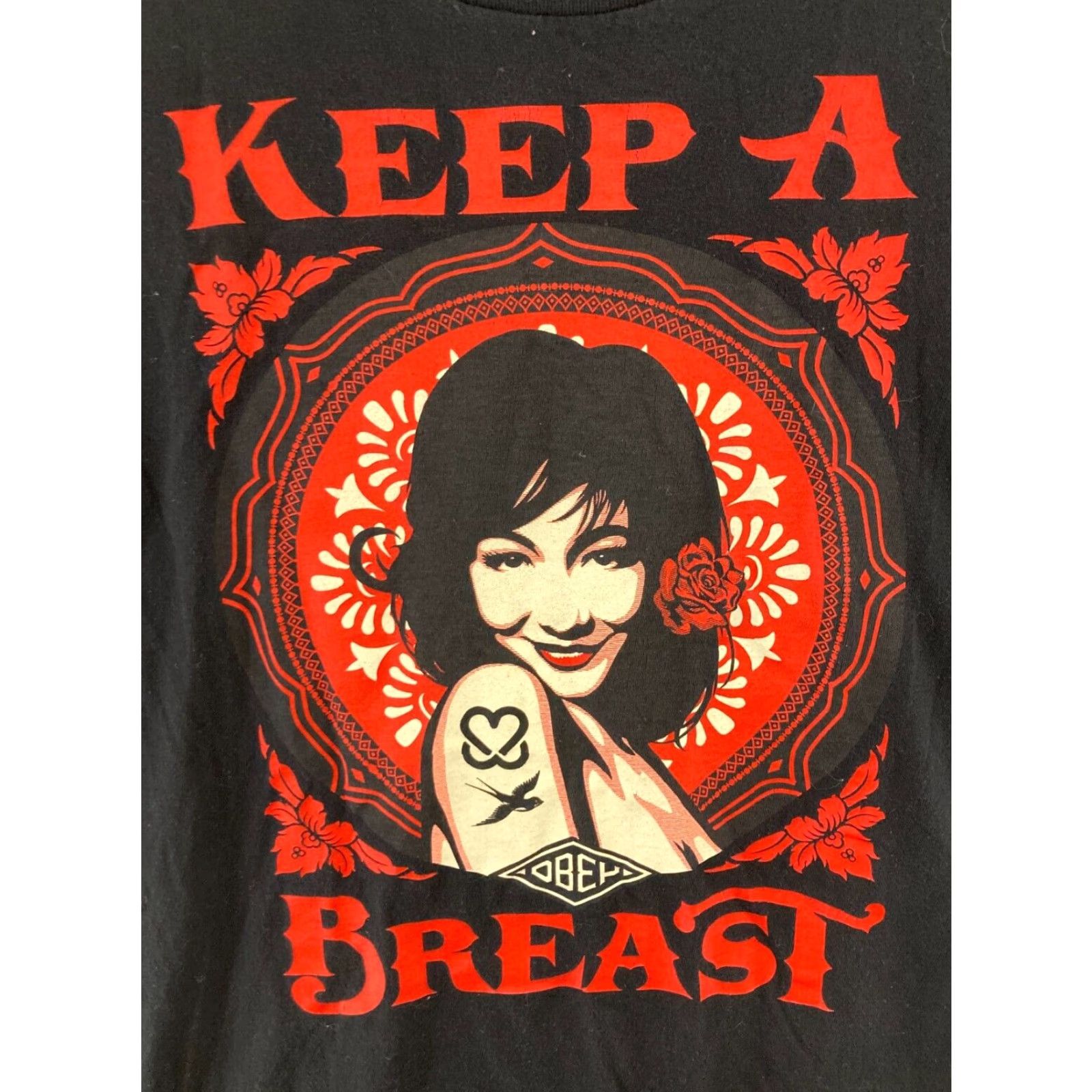 Obey OBEY T SHIRT MEN'S SMALL KEEP A BREAST GIRL SURF SKATE Size US S / EU 44-46 / 1 - 4 Thumbnail