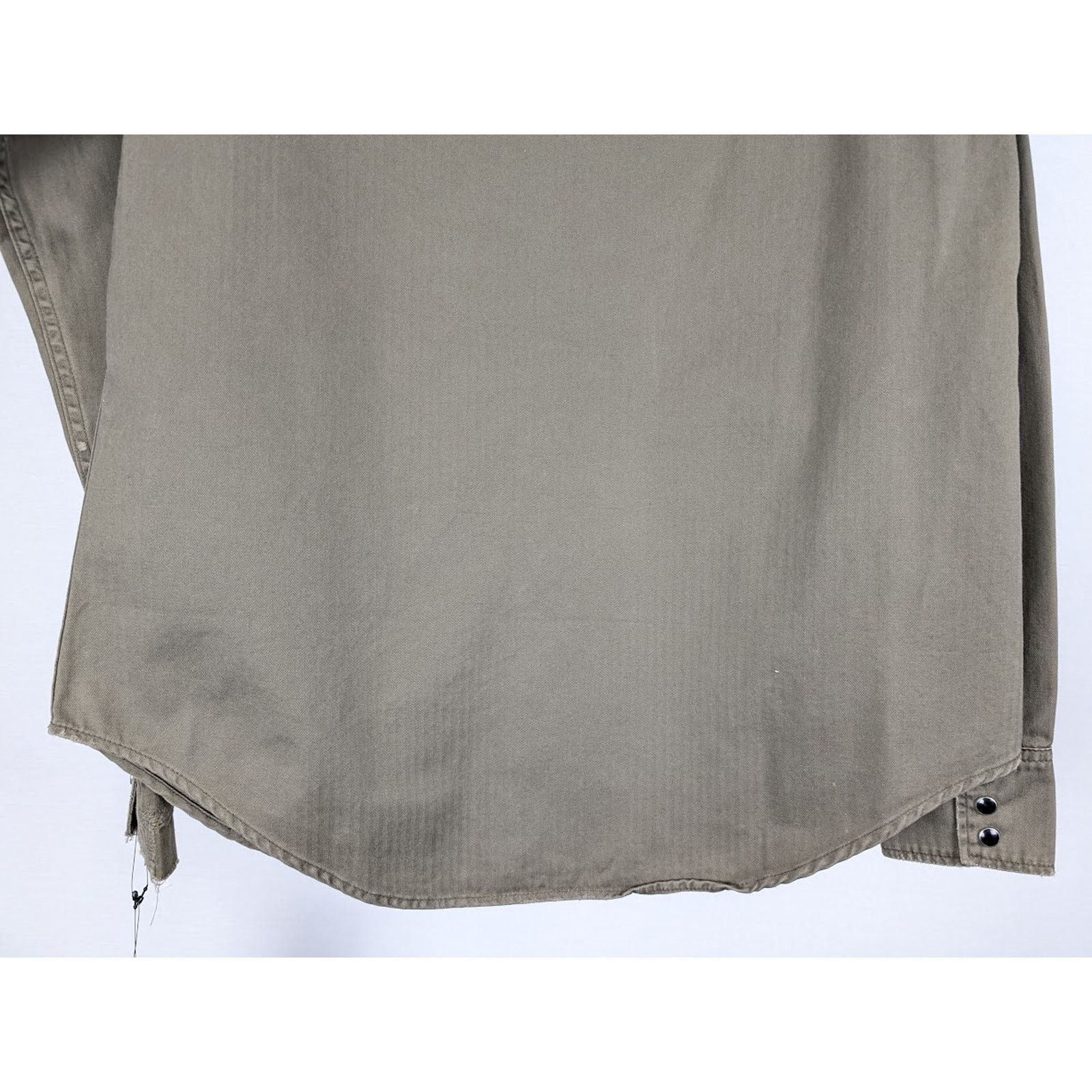 Saint Laurent Paris o1rshd1 Classic Western Shirt in Khaki Stonewash Size US S / EU 44-46 / 1 - 13 Thumbnail