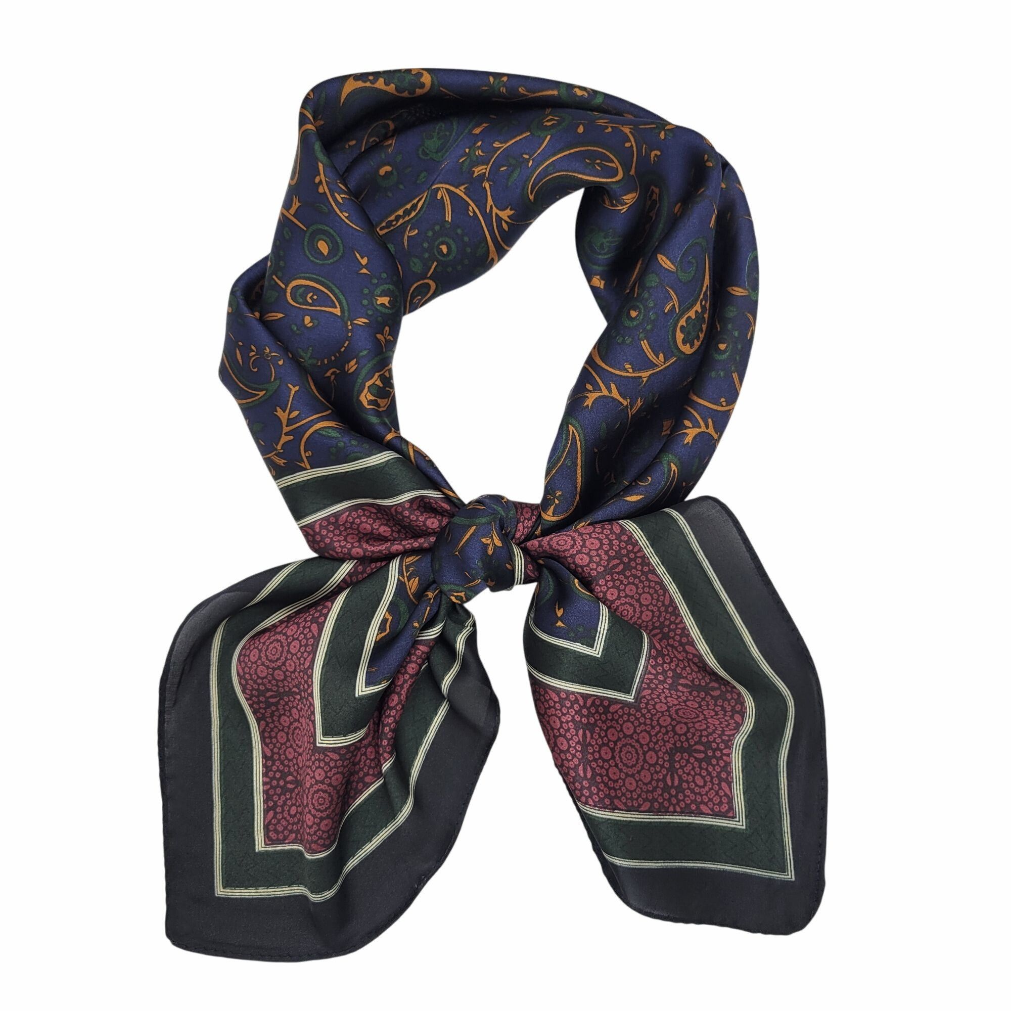Other New Indu Printing Style Elegant Women Scarf Bandana Dark Blu Size ONE SIZE - 3 Thumbnail