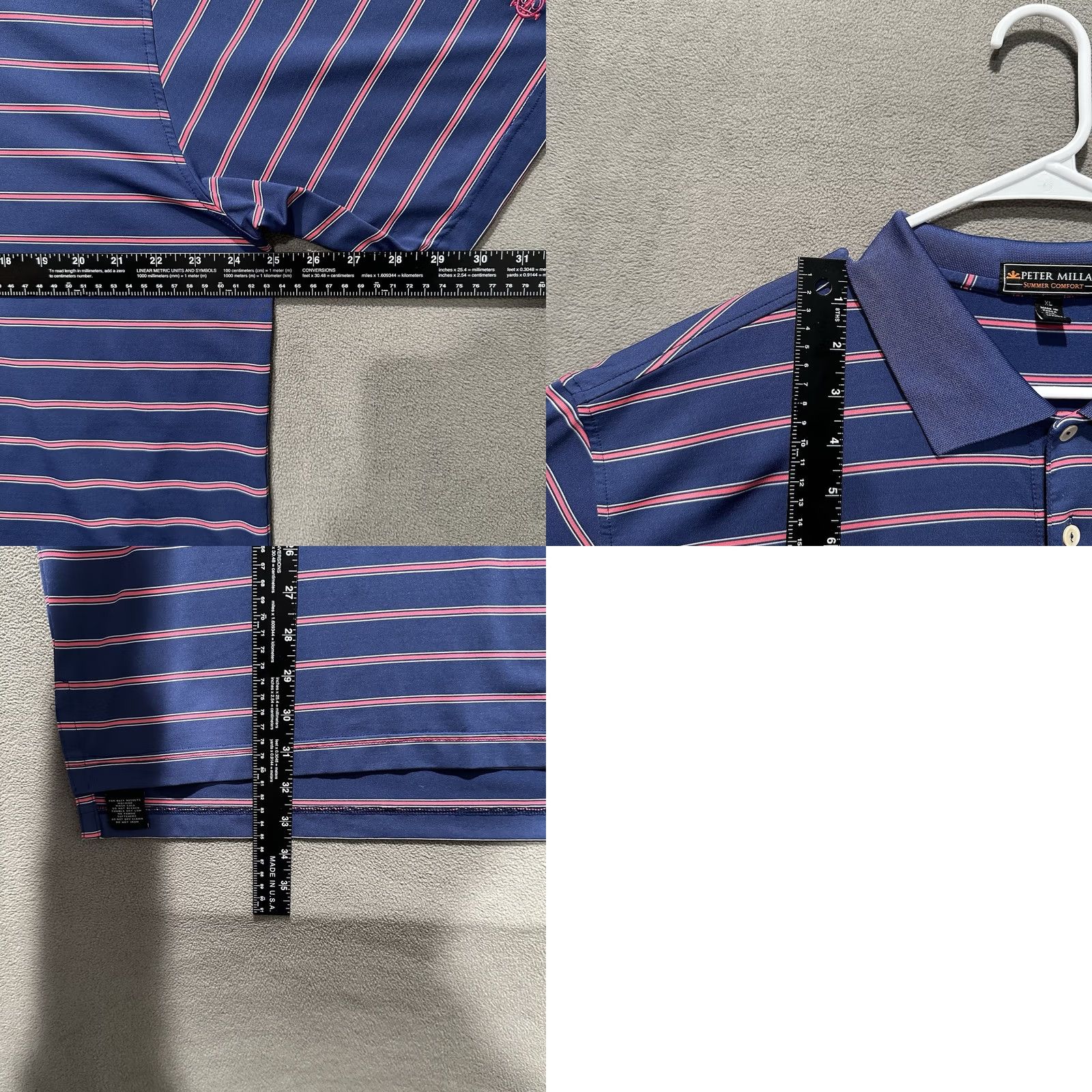 Peter Millar Peter Millar Polo Shirt Mens XL Blue/Pink Striped Golf Logo Summer Comfort Size US L / EU 52-54 / 3 - 8 Thumbnail