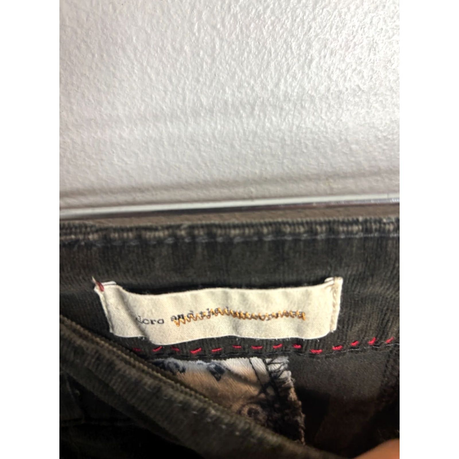 Vintage Pilcro and The Letterpress Womens Corduroy Flare Pants Black 30 Regular Inseam 31 Pockets 5074 Size 30" / US 8 / IT 44 - 3 Thumbnail