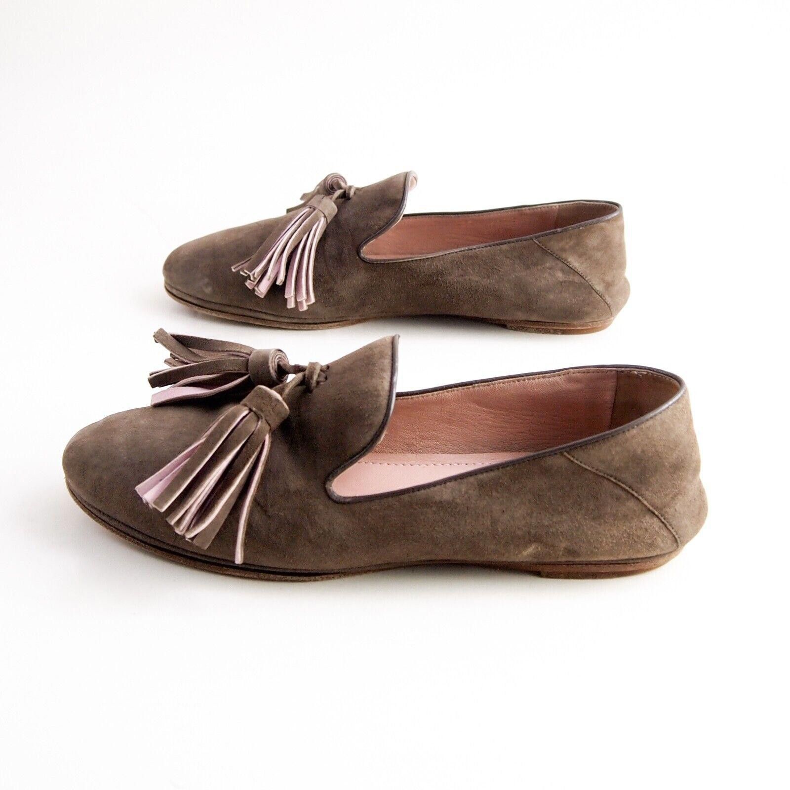 Designer Unutzer Tassel Loafers Brown Suede Womens EU 37.5 US 7.5 Size US 7.5 / IT 37.5 - 2 Thumbnail