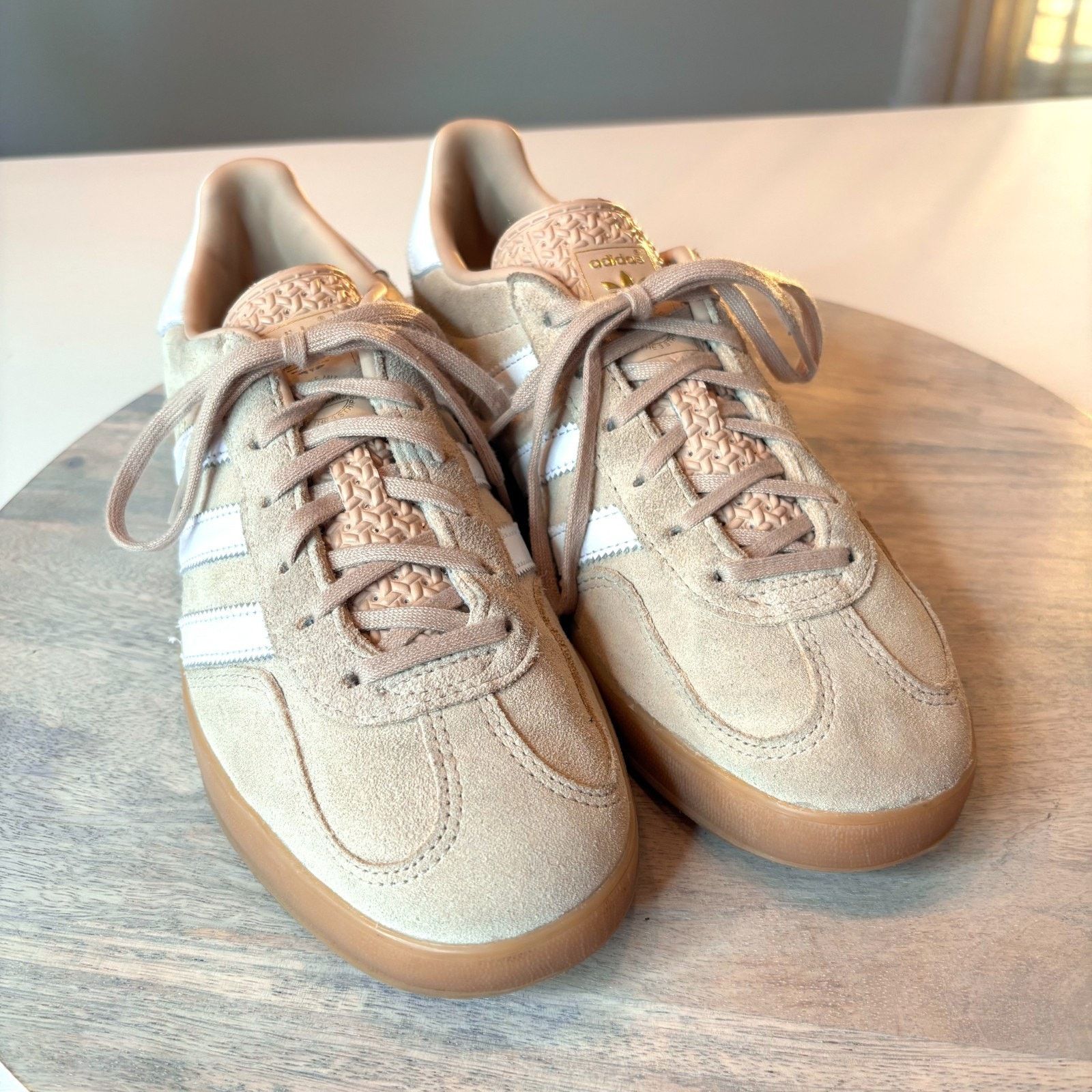 Adidas Adidas Gazelle Beige Gum Suede Sneakers Women's Shoes Sz 8 Size US 8 / IT 38 - 4 Thumbnail
